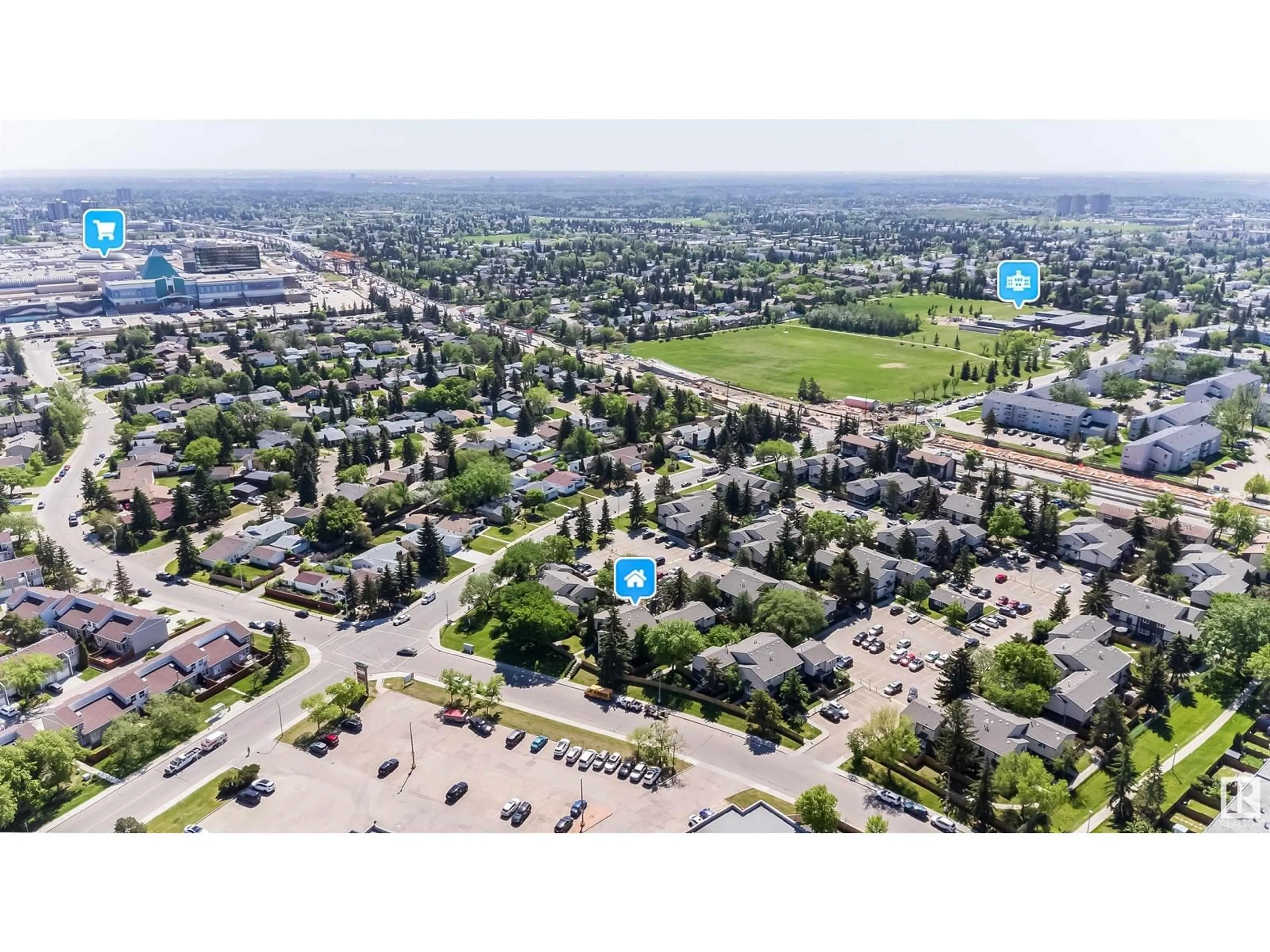 A pic from outside/outdoor area/front of a property/back of a property/a pic from drone, city buildings view from balcony for 52 BELMEAD GARDENS GD, Edmonton Alberta T5T1J1