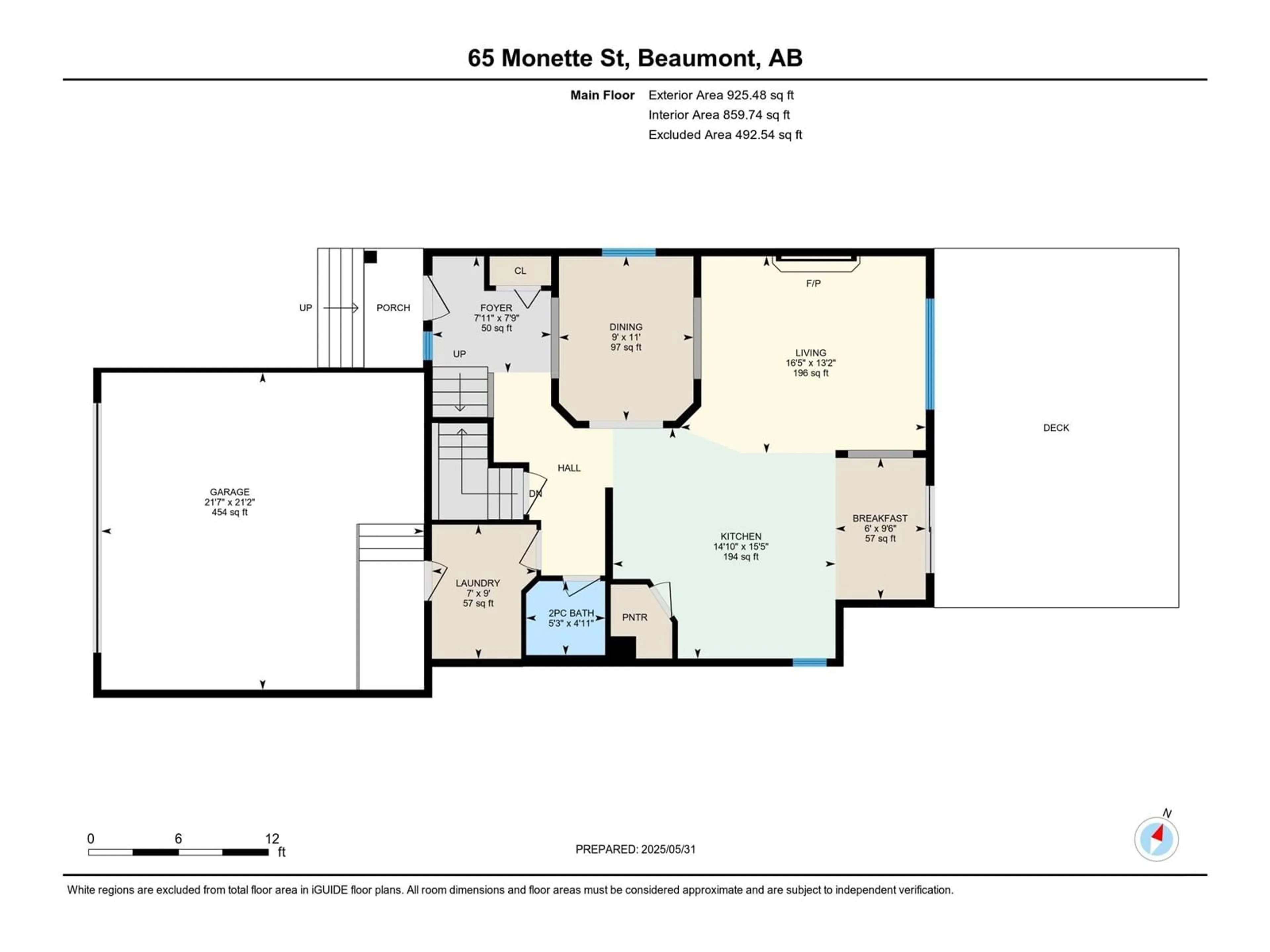 Floor plan for 65 RUE MONETTE ST, Beaumont Alberta T4X1T2