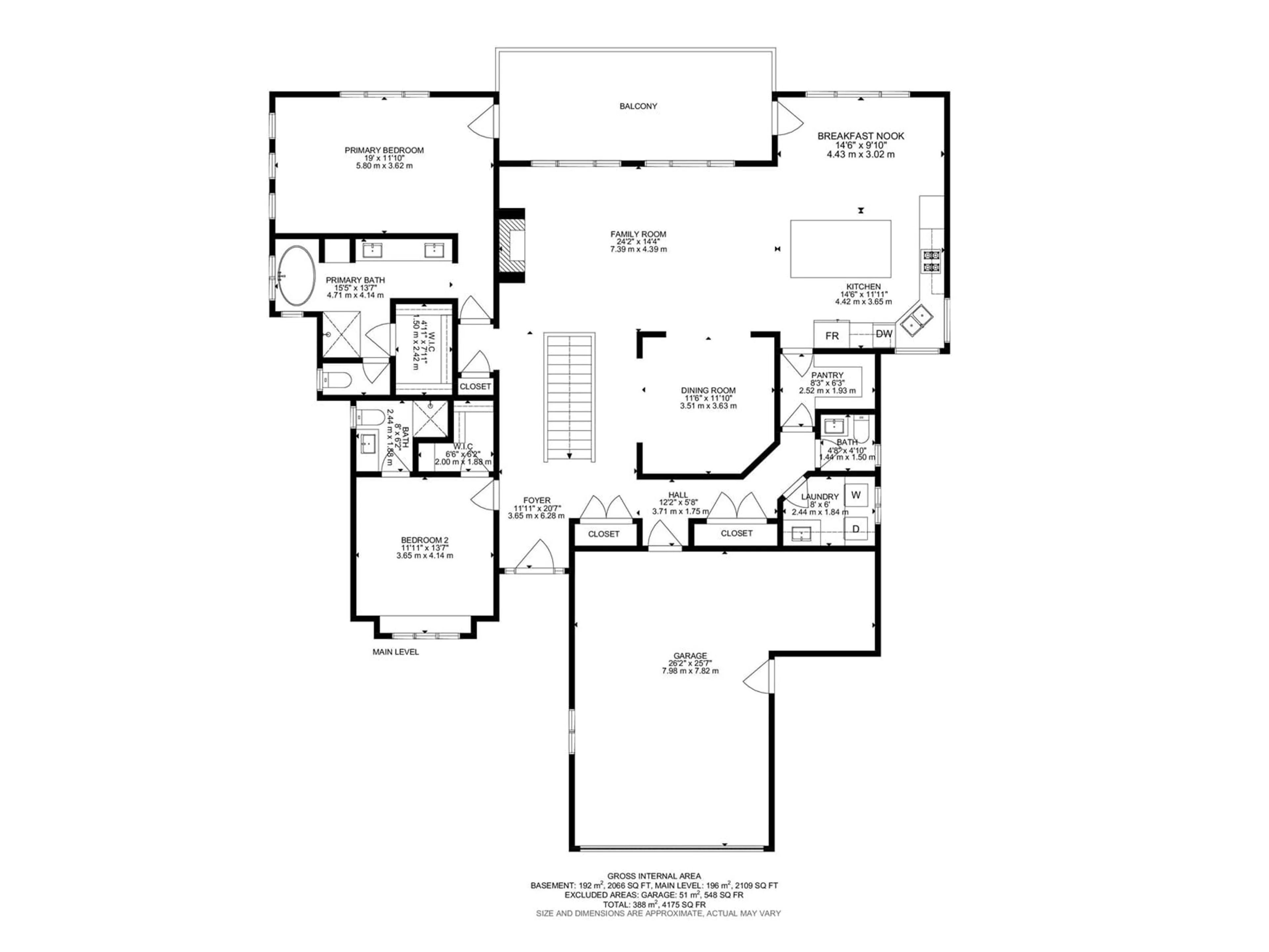 Floor plan for NW - 3912 MACNEIL BAY BA, Edmonton Alberta T6R0H5
