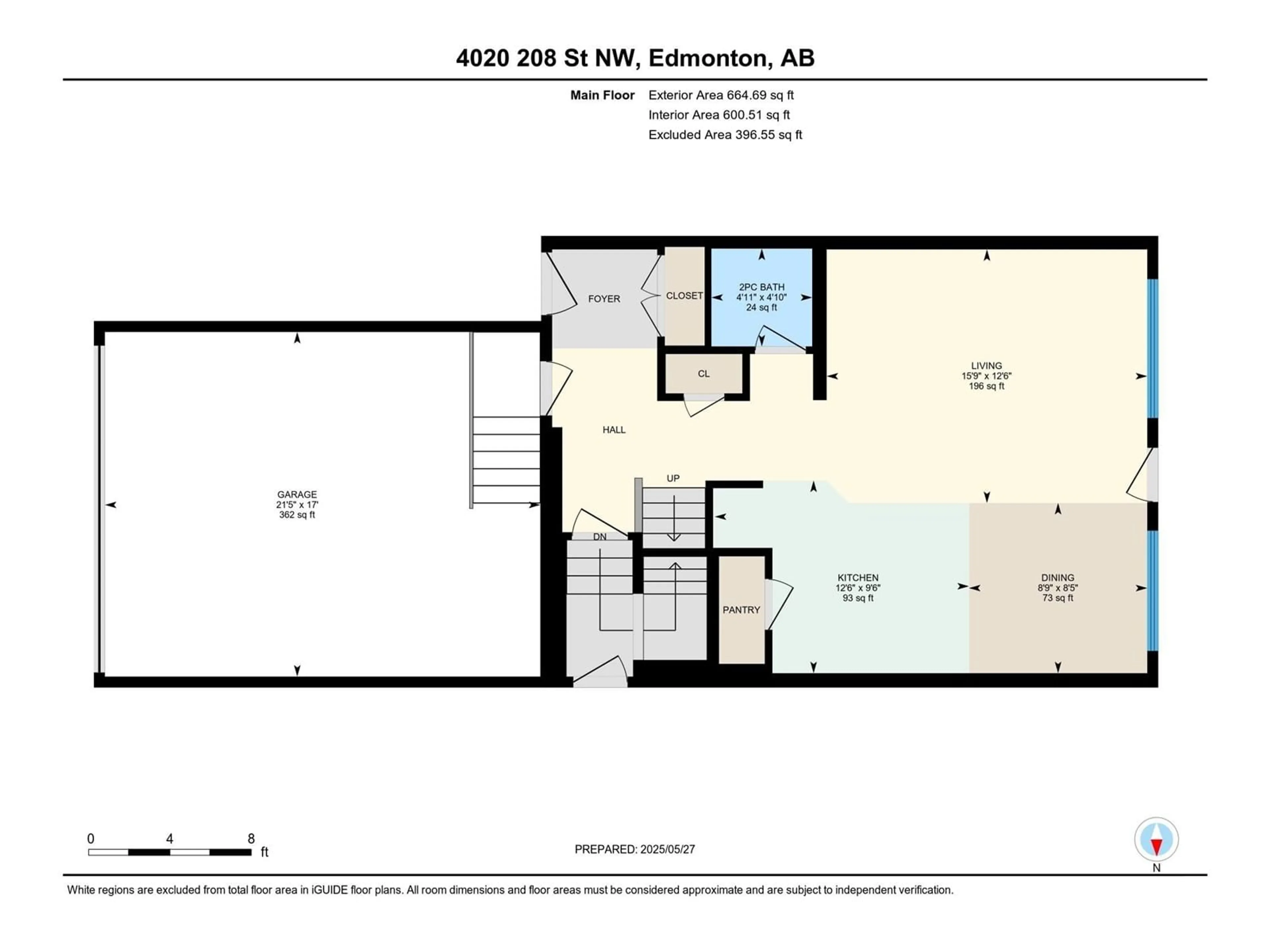 Floor plan for NW - 4020 208 ST, Edmonton Alberta T6M3E4