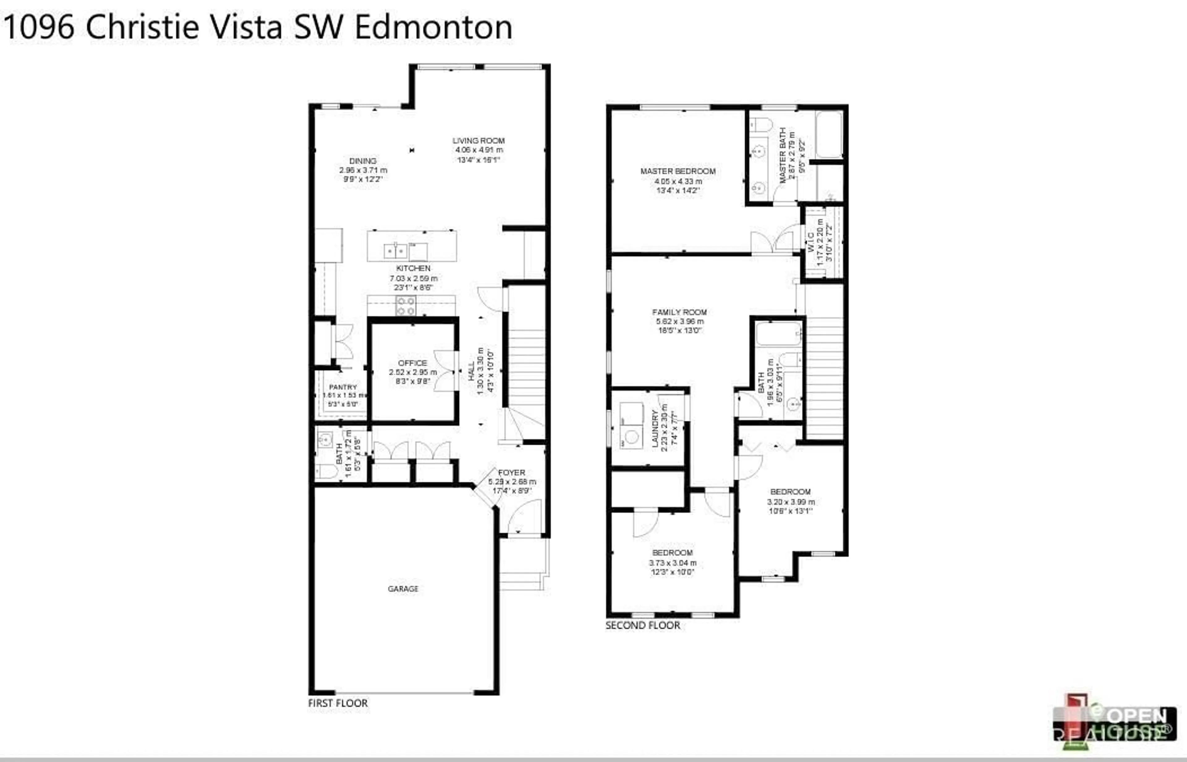 Floor plan for SW - 1096 CHRISTIE VISTA VS, Edmonton Alberta T6W4W9