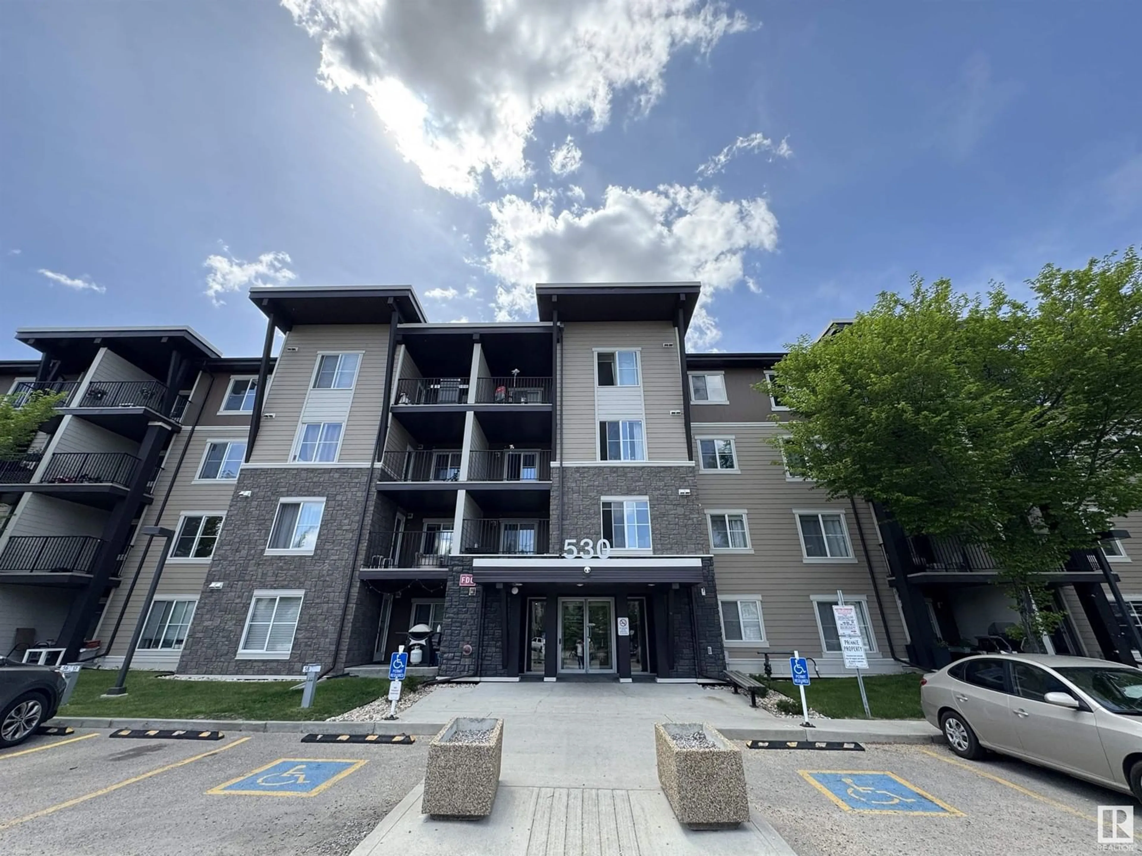 A pic from outside/outdoor area/front of a property/back of a property/a pic from drone, building for #207 - 530 WATT BV, Edmonton Alberta T6X1P7
