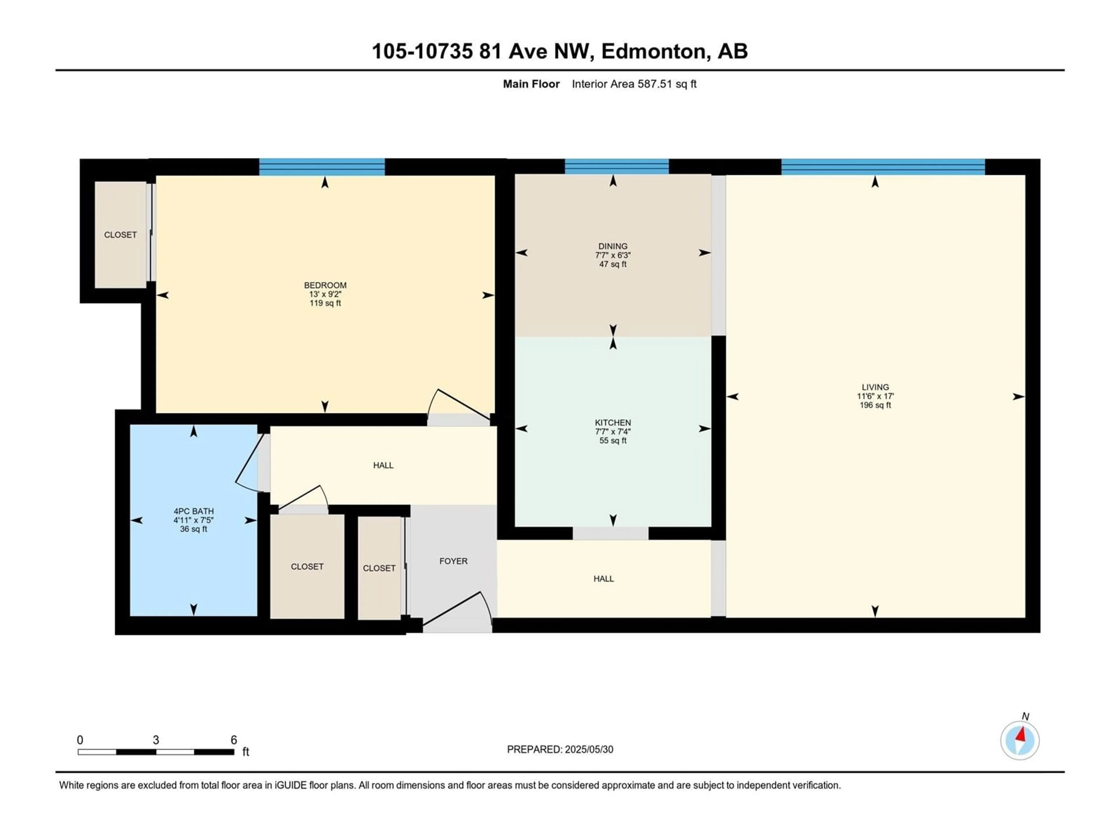 Floor plan for #105 - 10735 81 AV, Edmonton Alberta T6E1Y2