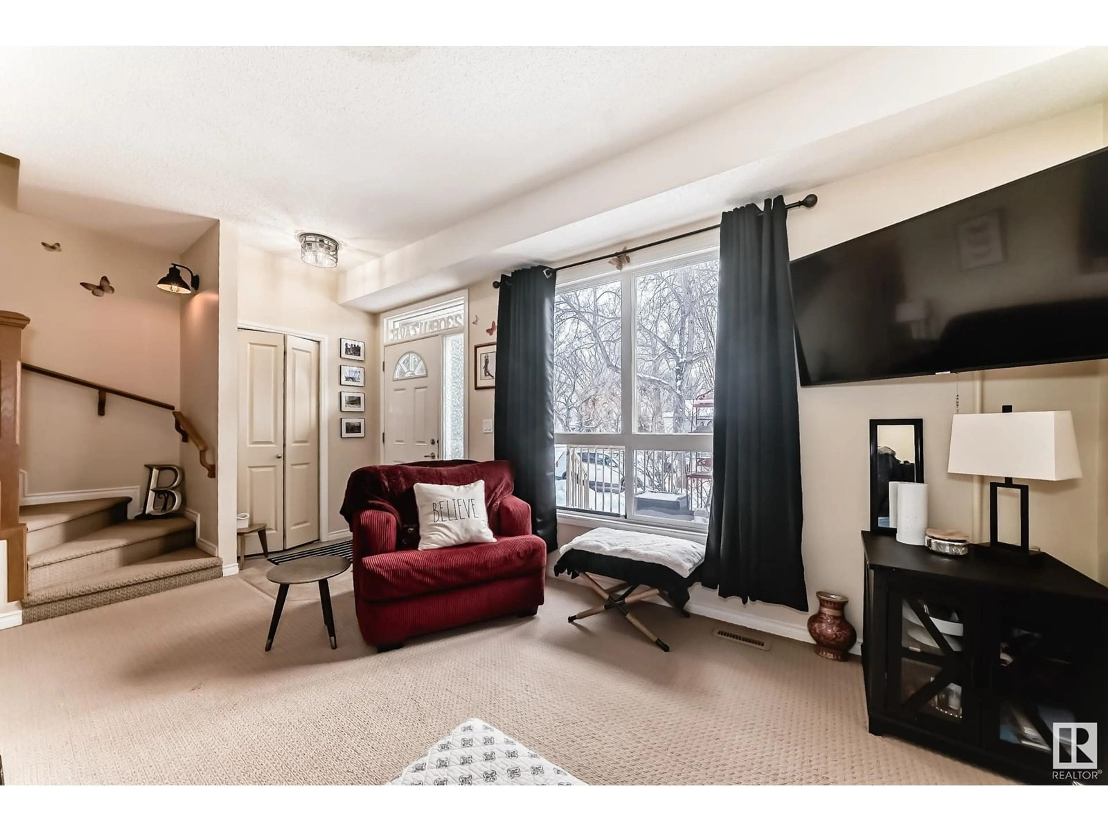 Living room with furniture, unknown for NW - 12308 117 AV, Edmonton Alberta T5M0N2