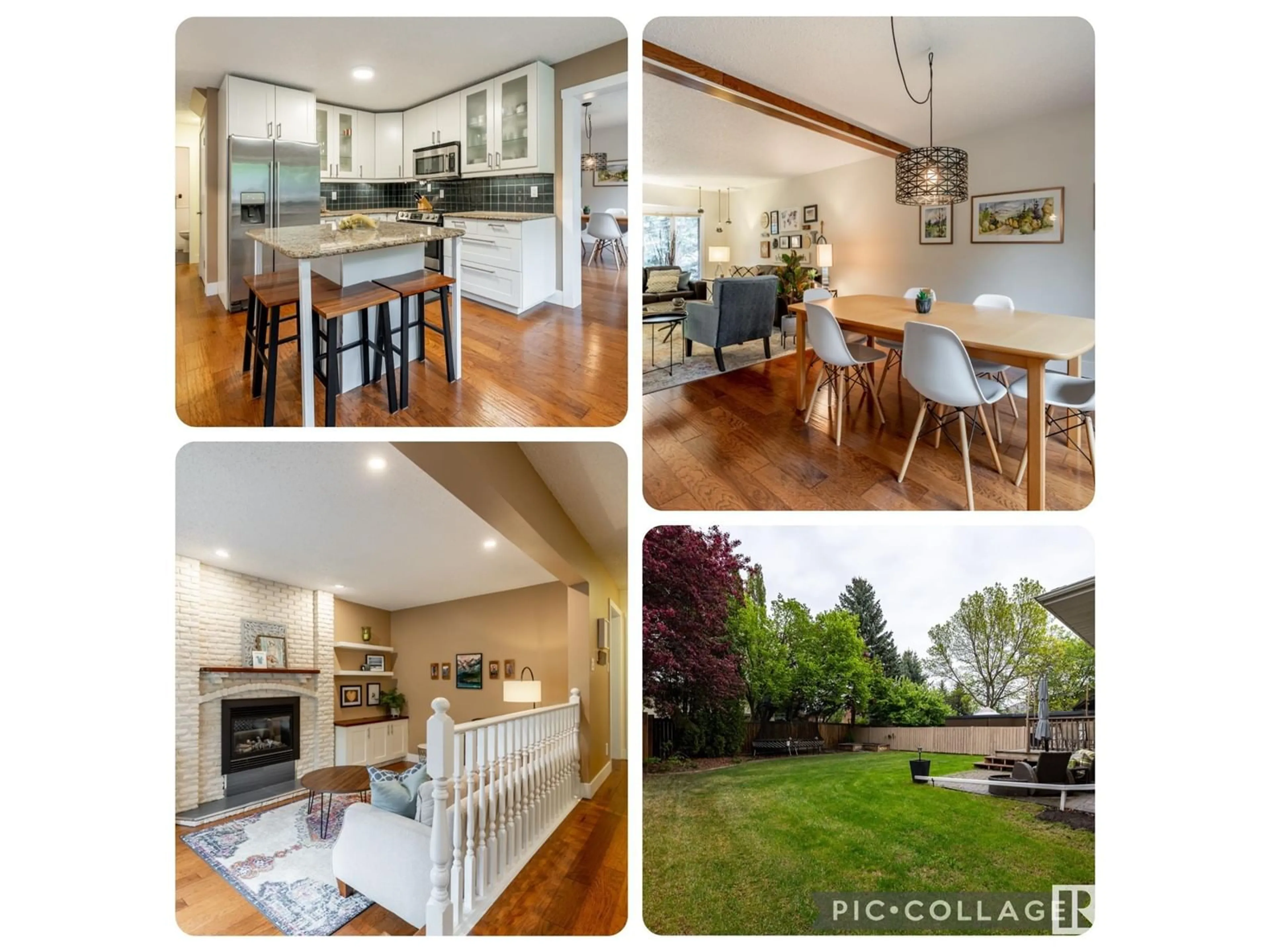Open concept kitchen, wood/laminate floor for 15108 RAMSAY CR, Edmonton Alberta T6H5P4