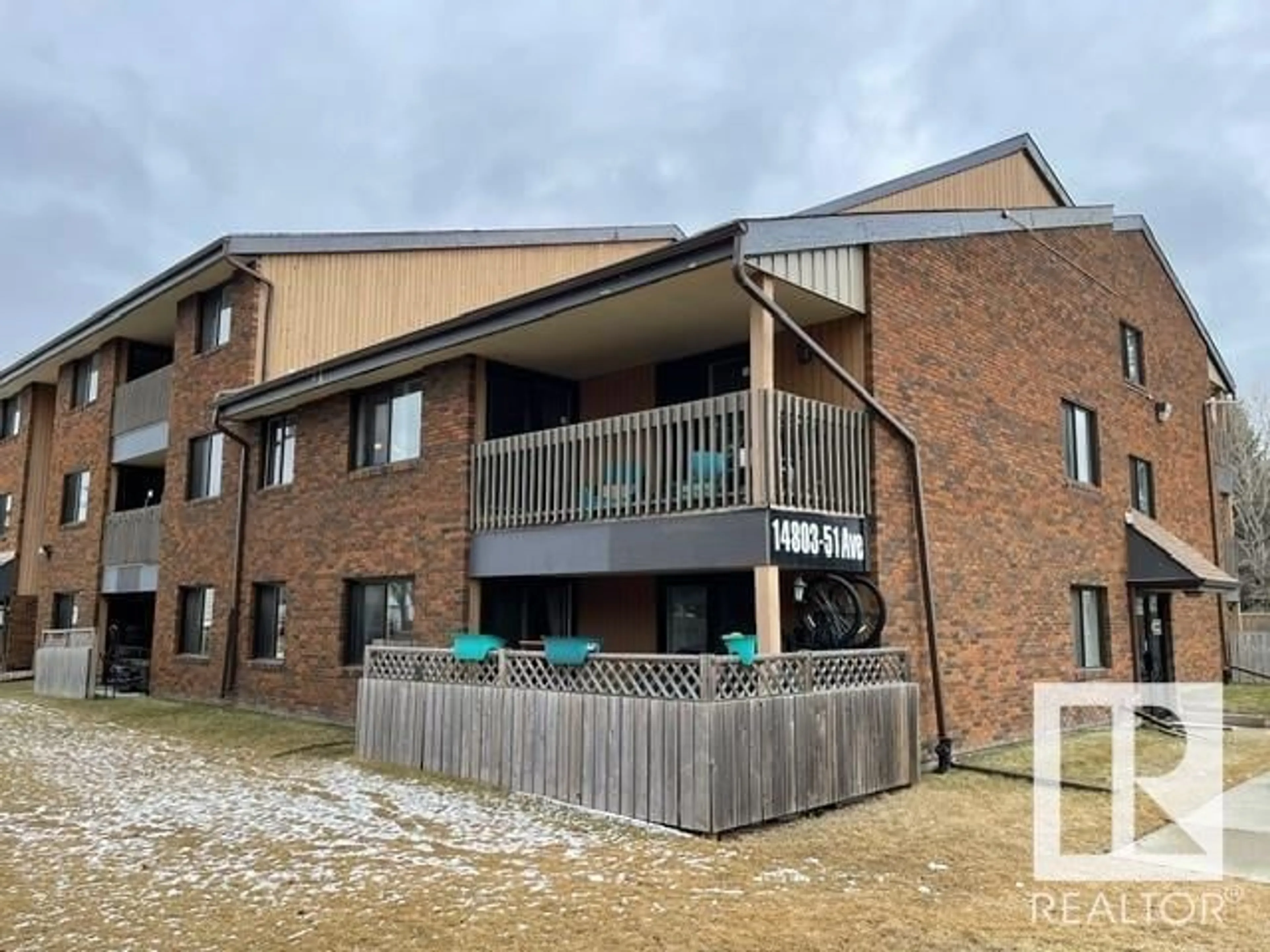 A pic from outside/outdoor area/front of a property/back of a property/a pic from drone, building for 208 - 14803 51 AV, Edmonton Alberta T6H5G4