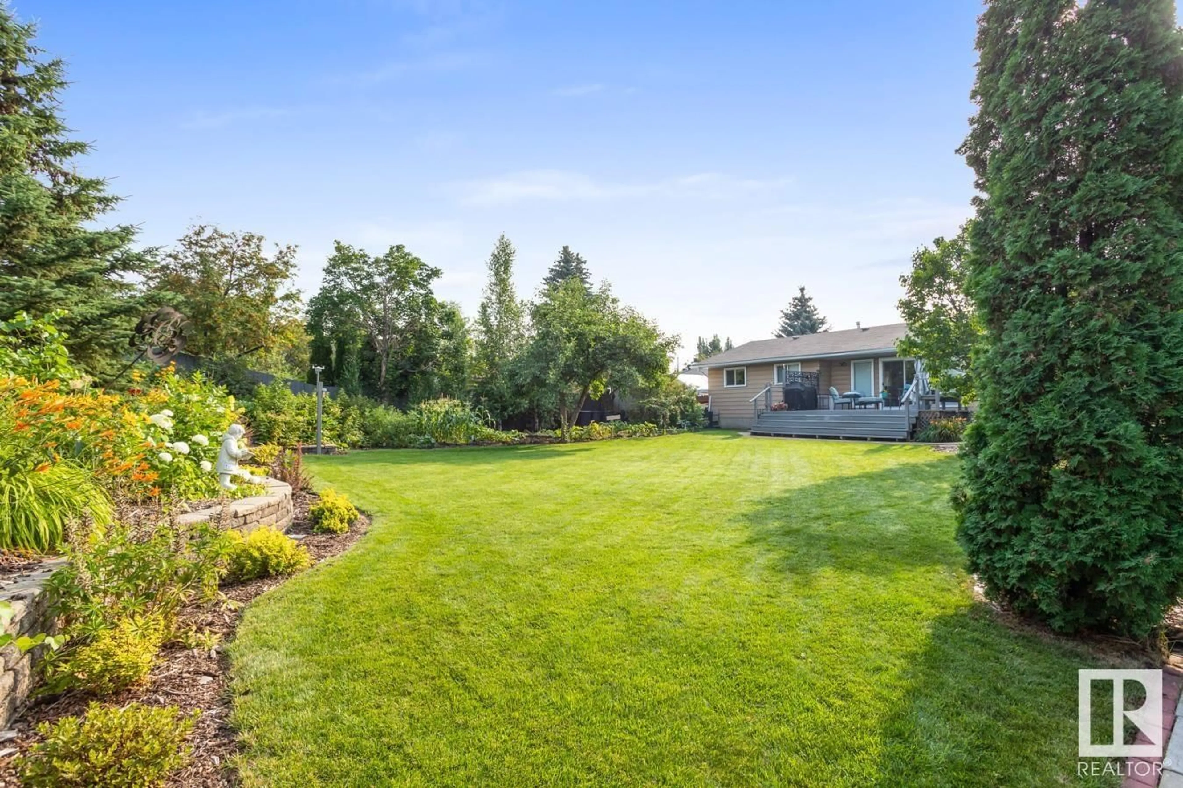 Patio, water/lake/river/ocean view for 36 MARKHAM CR, Sherwood Park Alberta T8A3T3