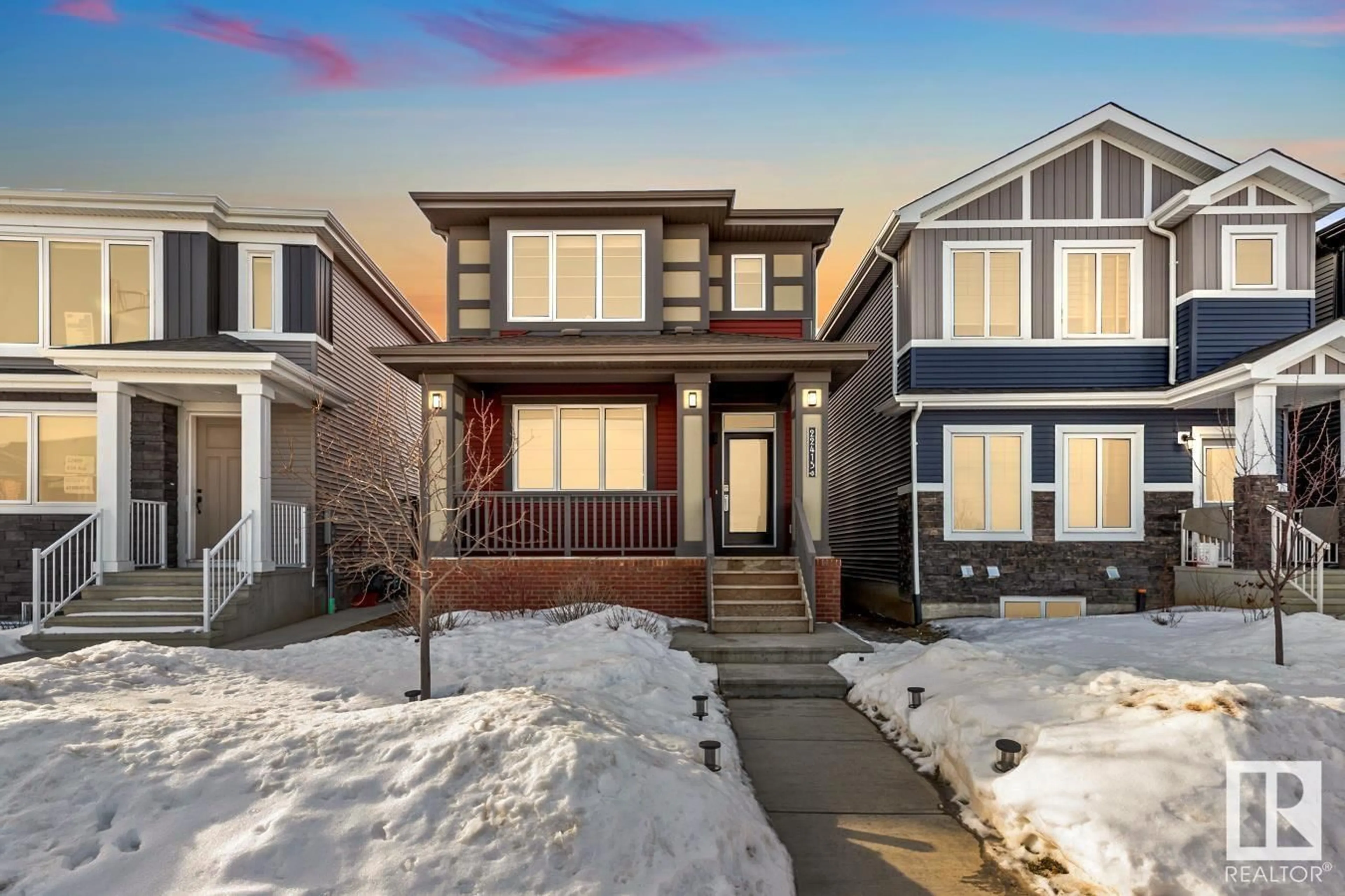 Home with vinyl exterior material, street for 22413 83A AV, Edmonton Alberta T5T7R2