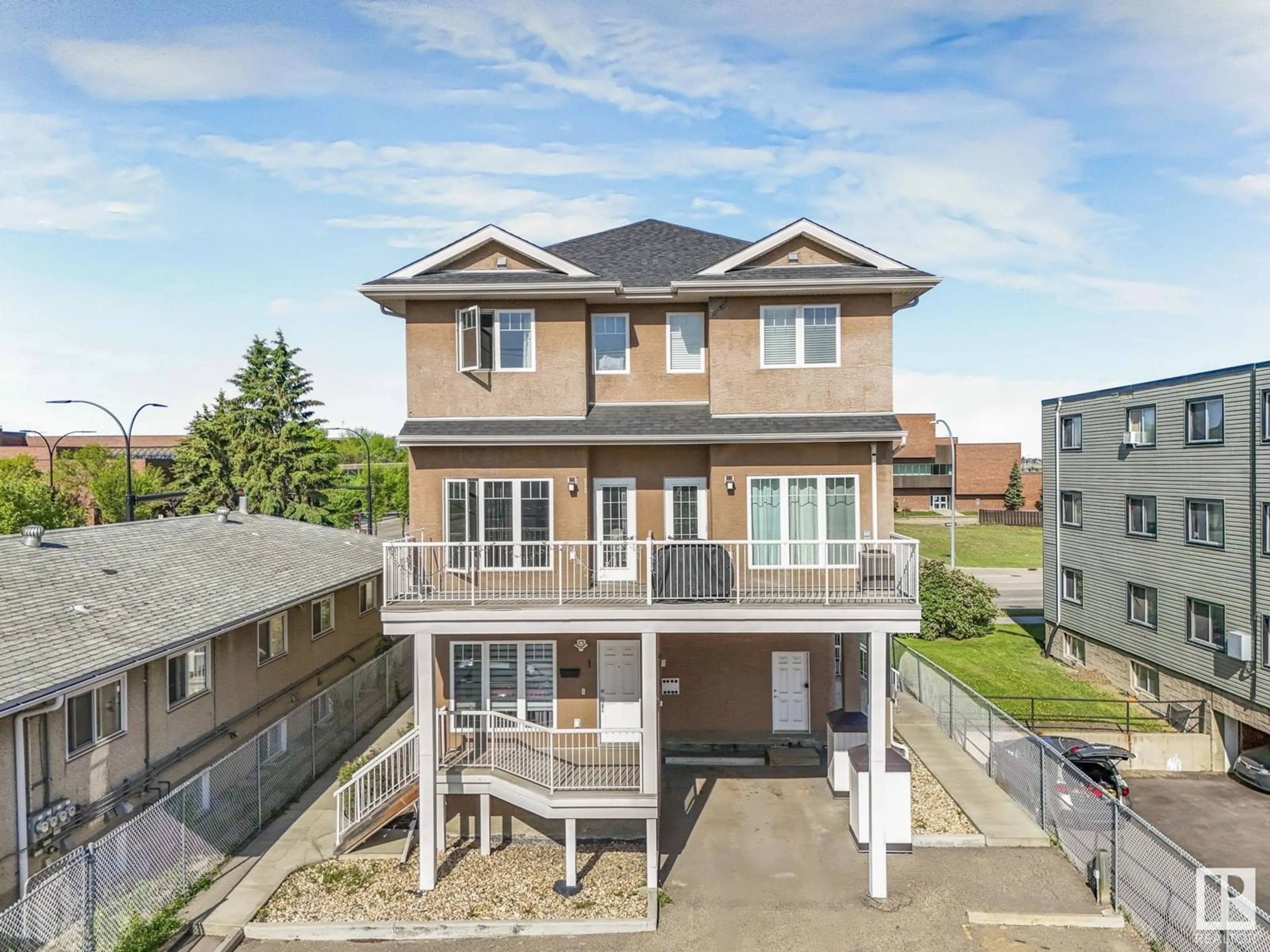 A pic from outside/outdoor area/front of a property/back of a property/a pic from drone, unknown for #3 - 11811 106 ST NW, Edmonton Alberta T5G2R2