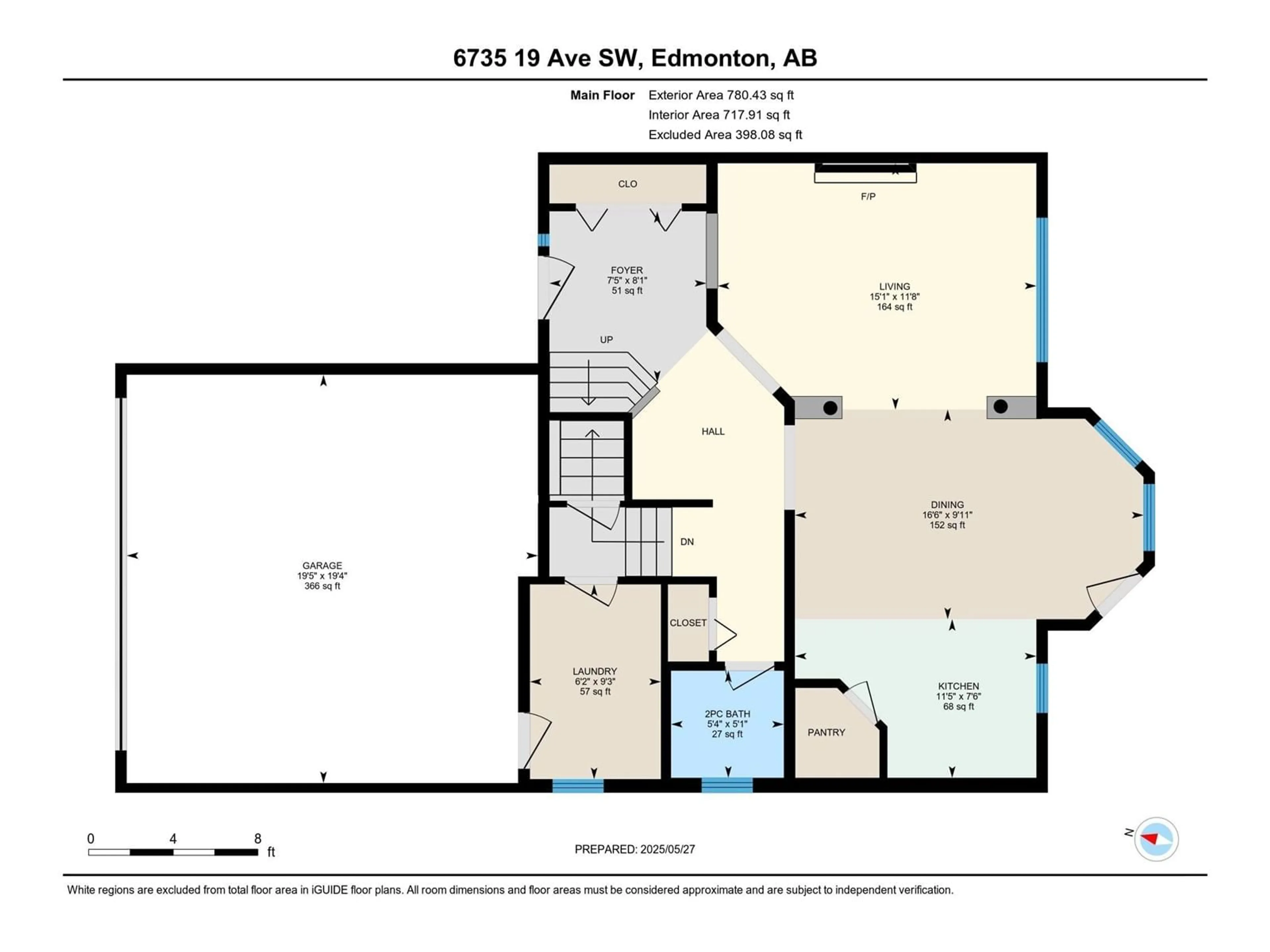 Floor plan for 6735 19 AV, Edmonton Alberta T6X0L8