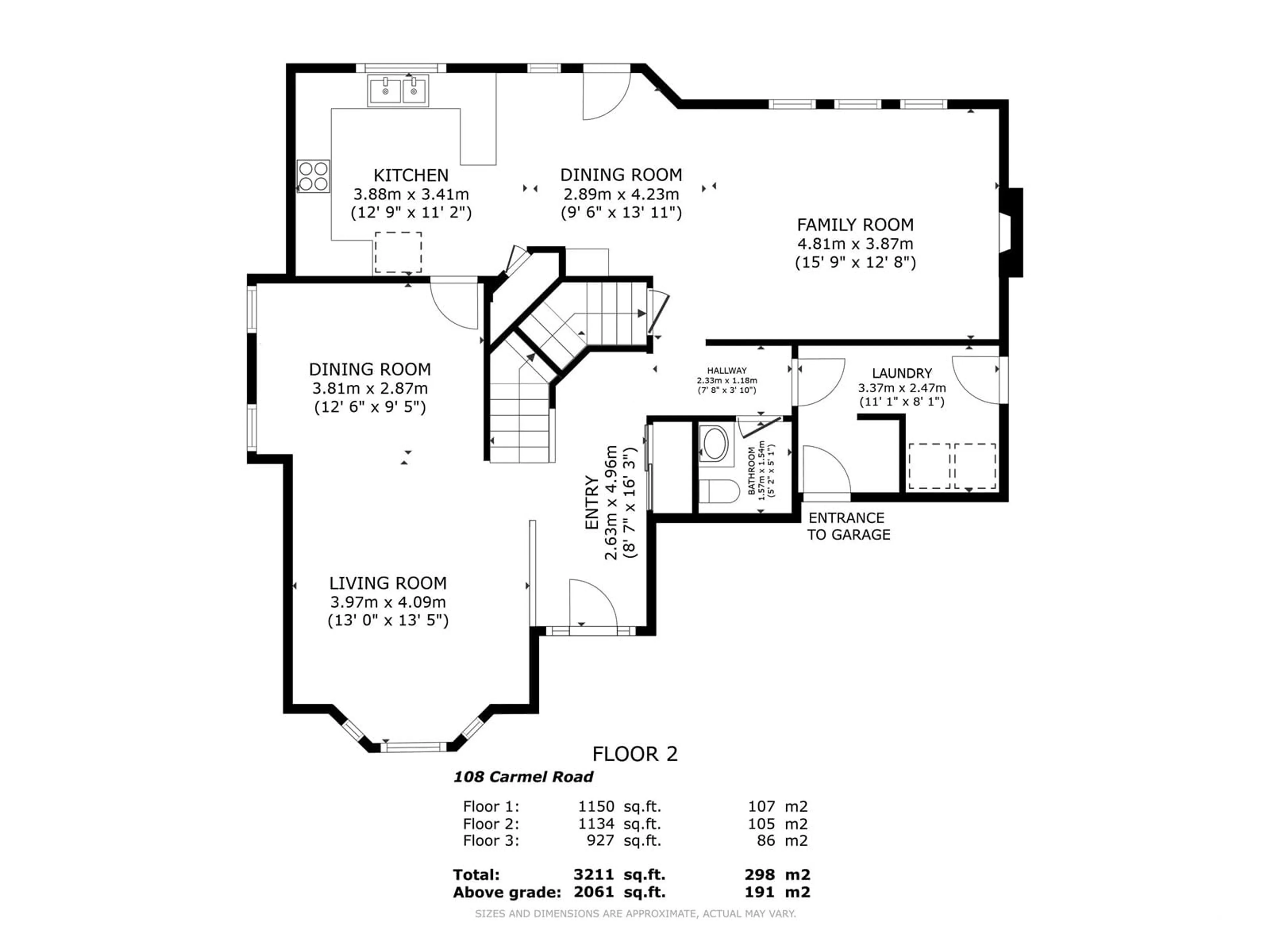 Floor plan for 108 CARMEL RD, Sherwood Park Alberta T8A5B5