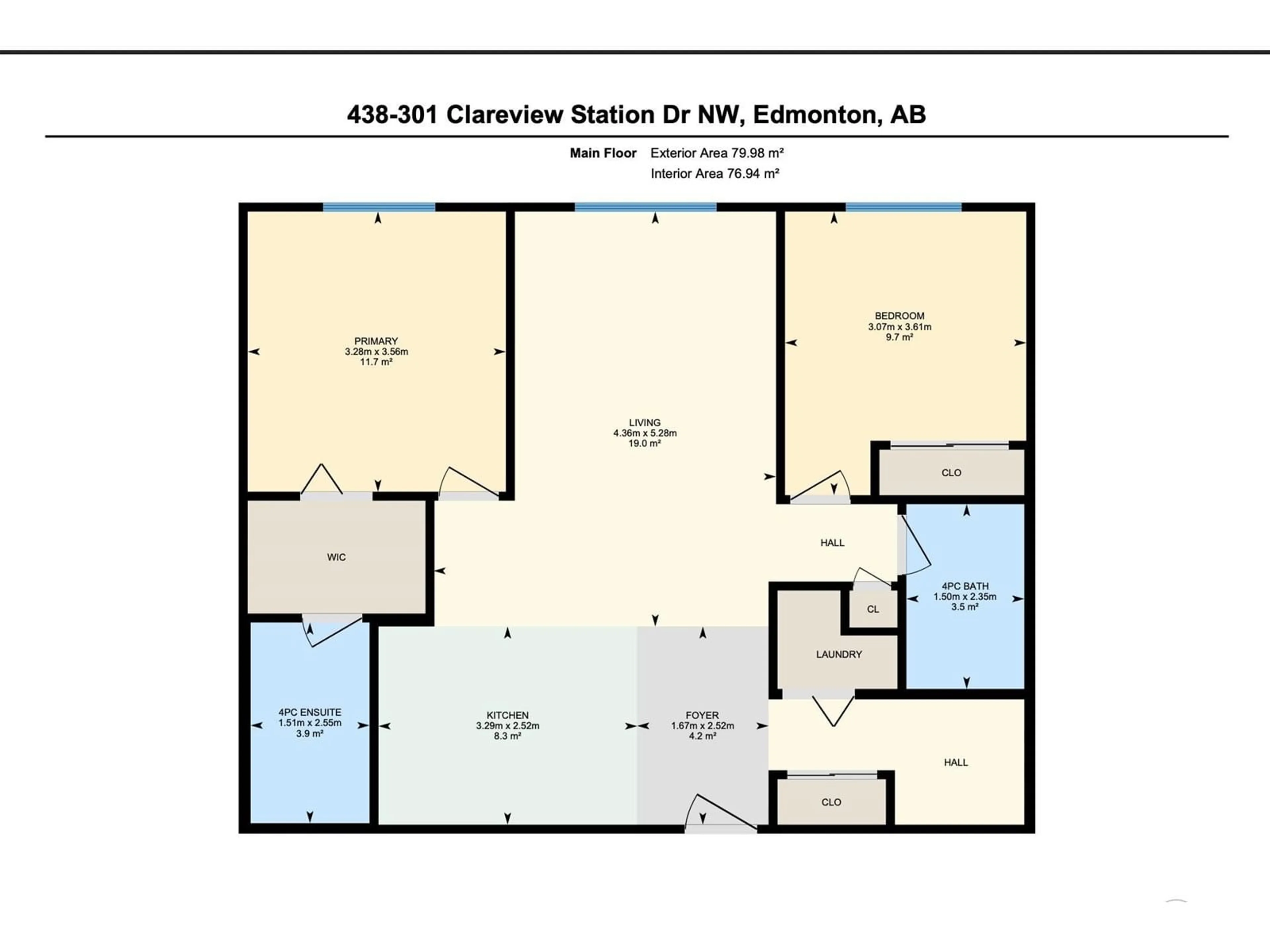 Floor plan for 301 - 438 CLAREVIEW STATION DR, Edmonton Alberta T6J7H3