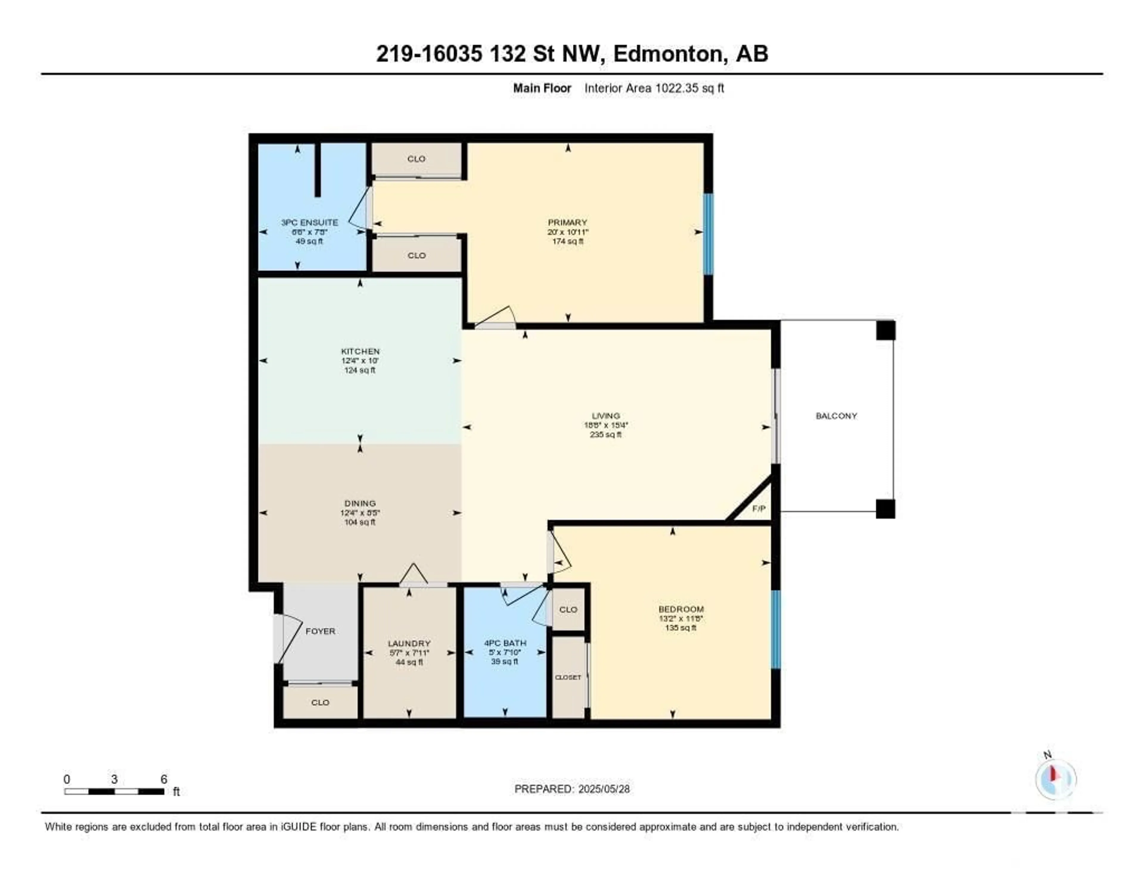 Floor plan for 219 - 16035 132 ST, Edmonton Alberta T6V0B4