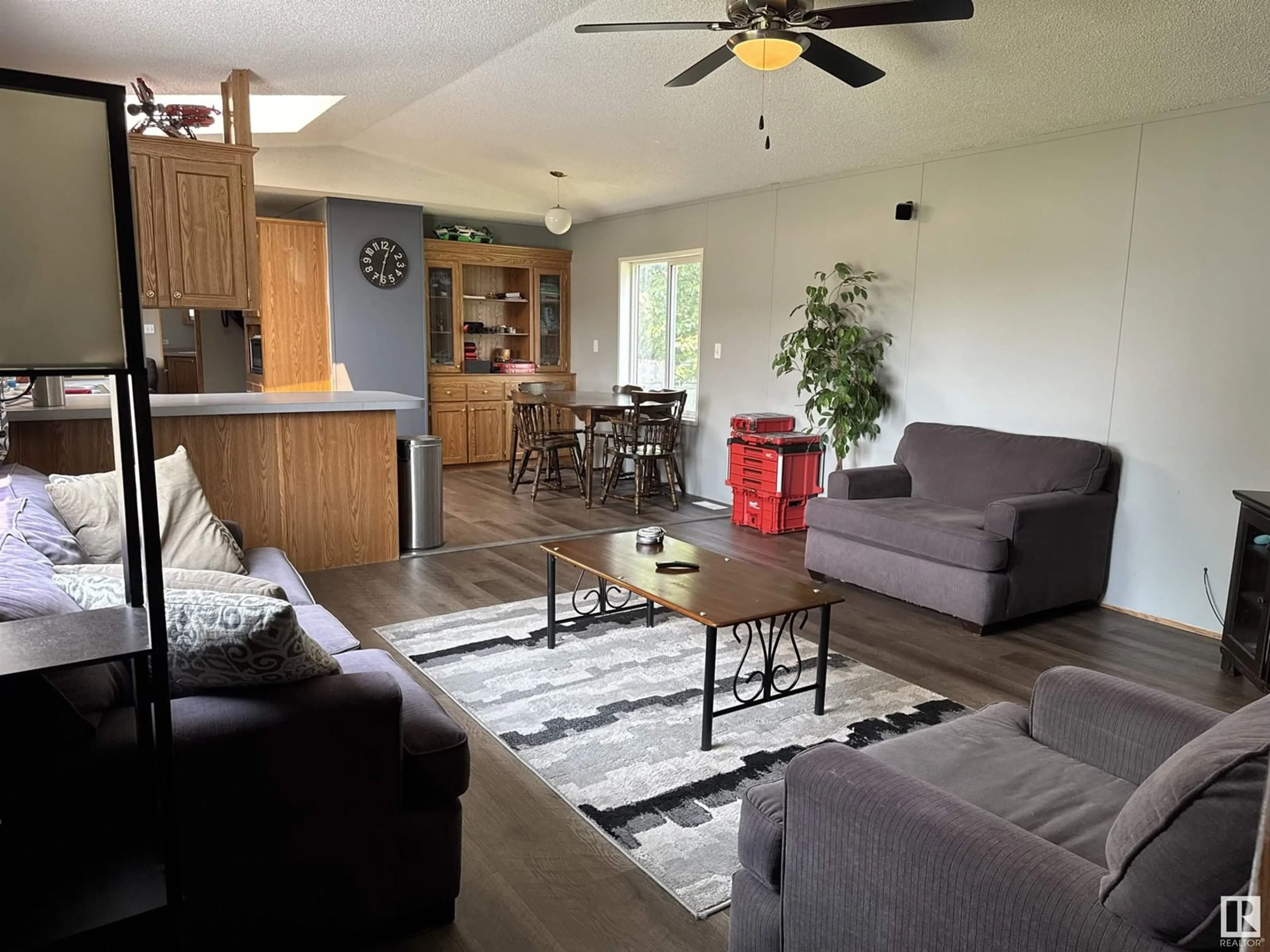 Living room with furniture, unknown for 51 GREENWOOD MHP, Drayton Valley Alberta T7A1M6