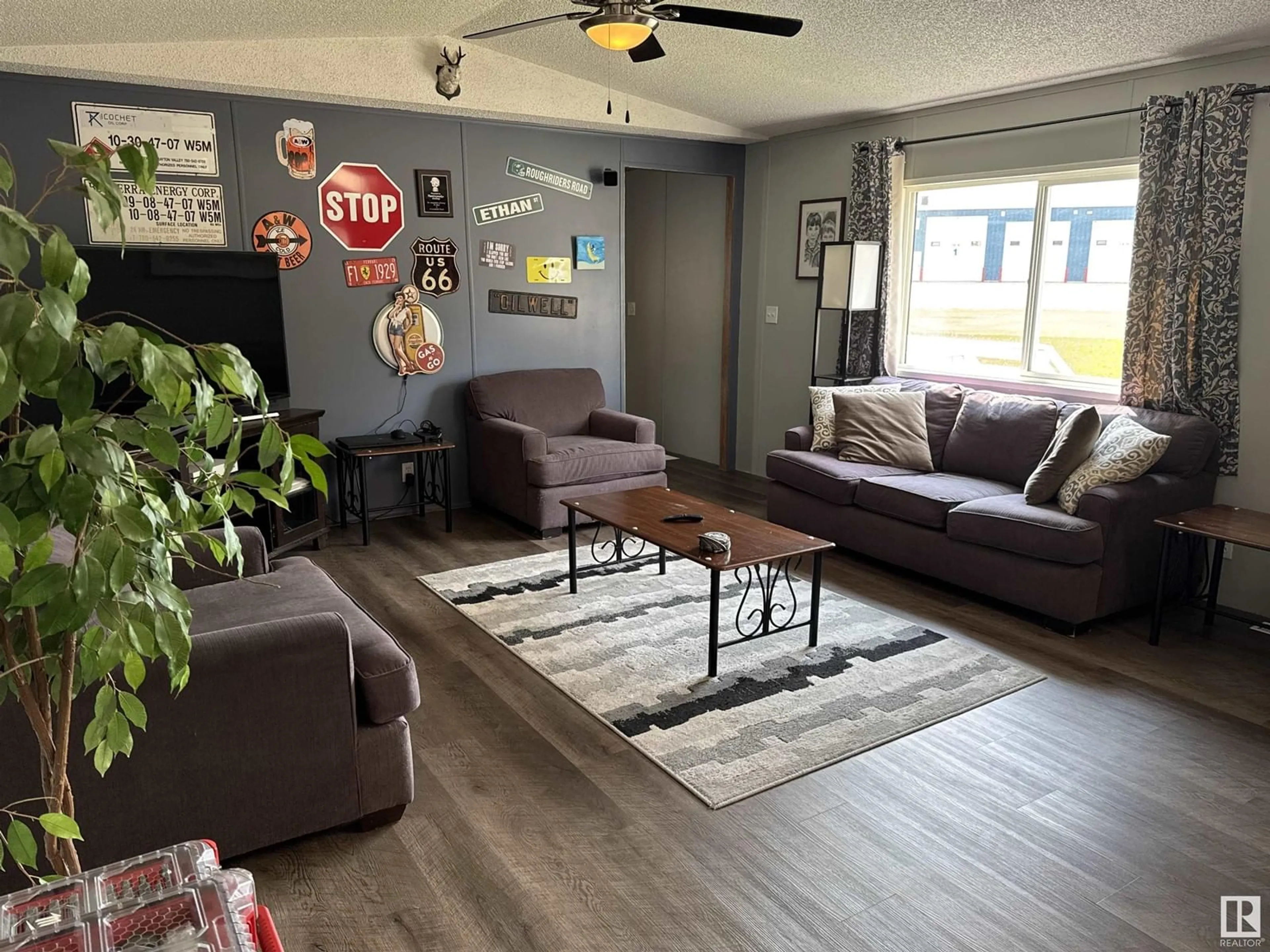 Living room with furniture, unknown for 51 GREENWOOD MHP, Drayton Valley Alberta T7A1M6