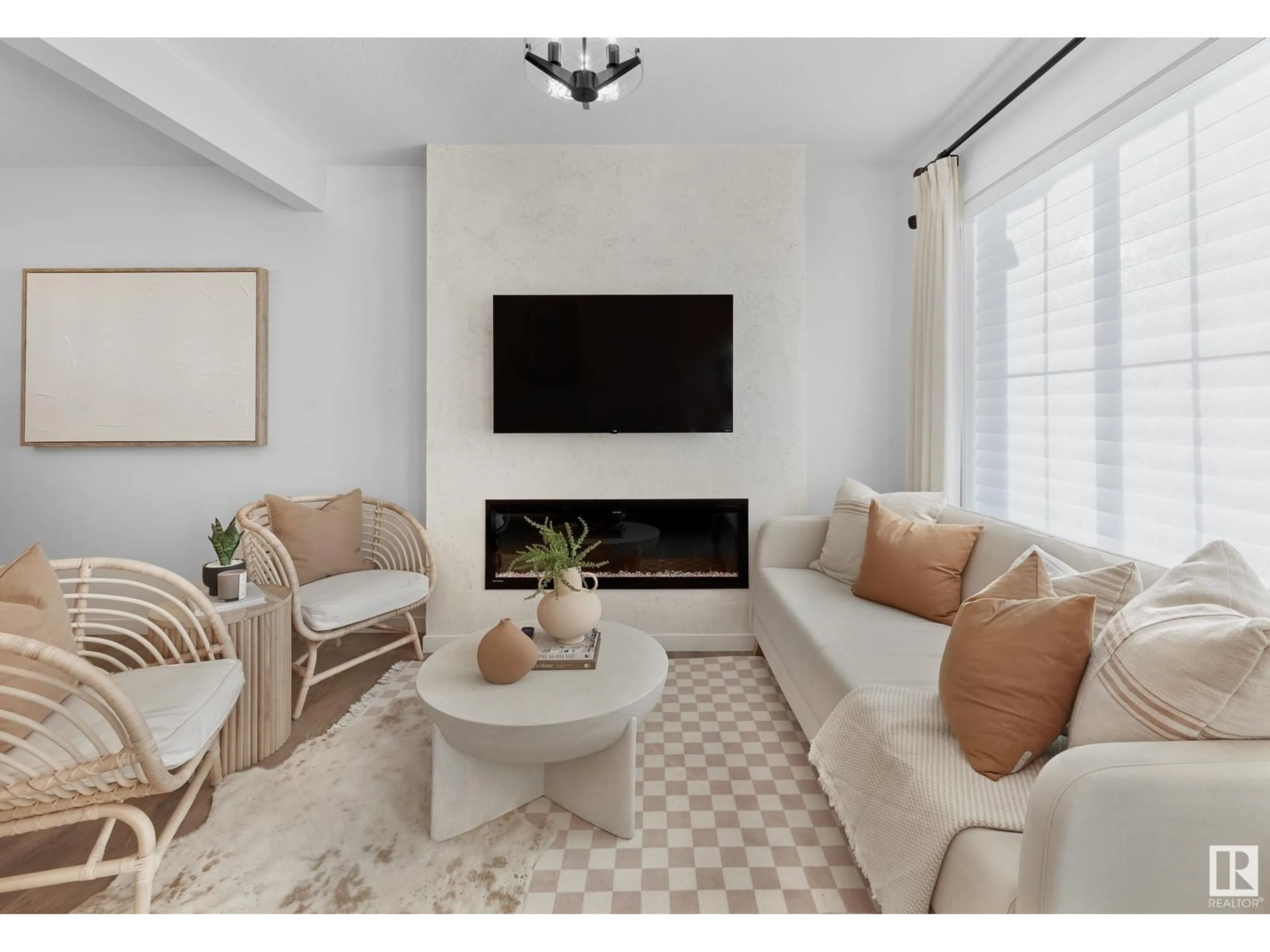 Living room with furniture, unknown for #124 - 1009 CY BECKER RD, Edmonton Alberta T5Y4B7