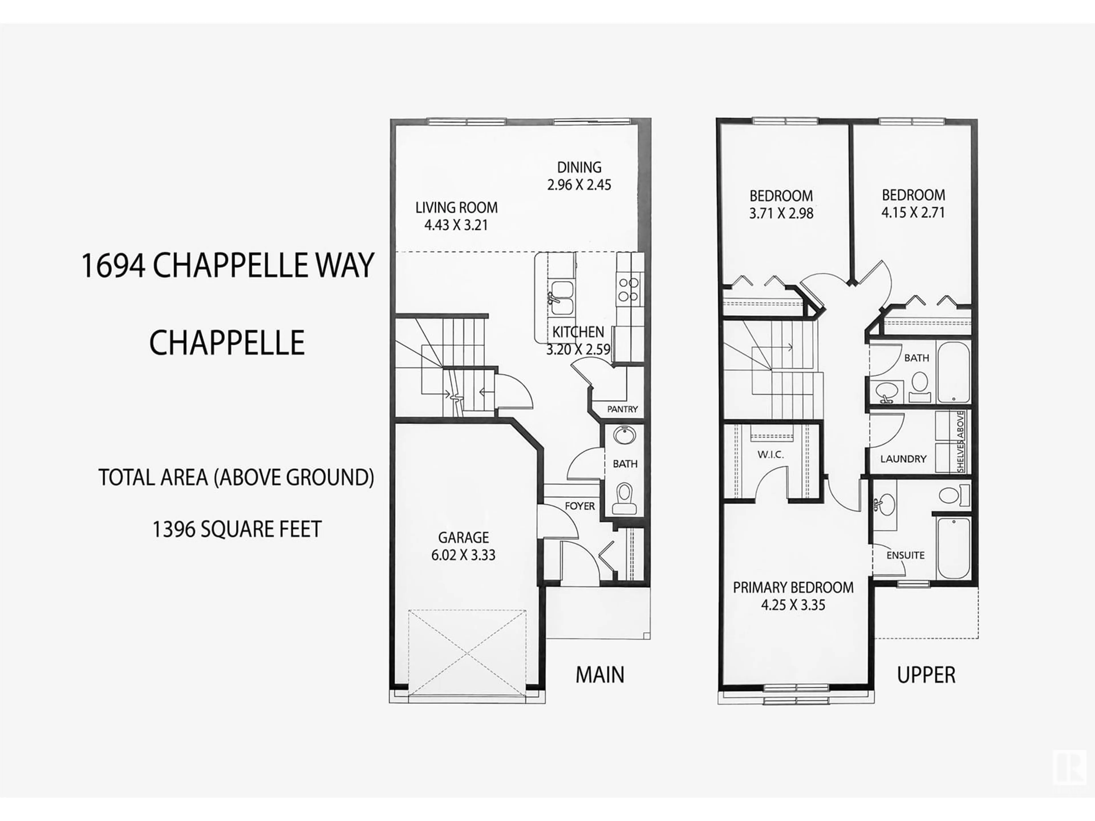 Floor plan for 1694 CHAPMAN WY, Edmonton Alberta T6W0Y6