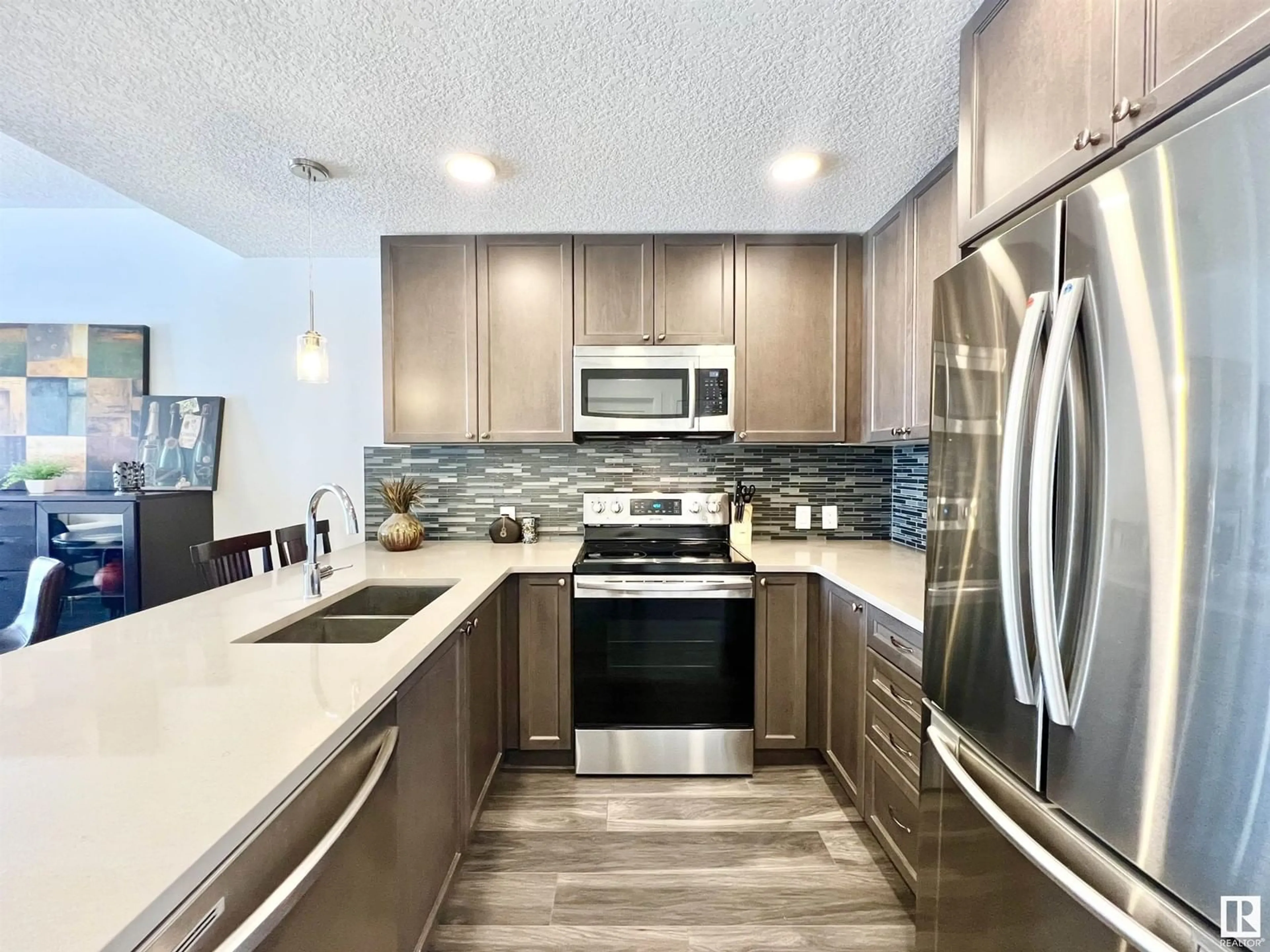 Contemporary kitchen, ceramic/tile floor for #102 - 1316 WINDERMERE WY, Edmonton Alberta T6W2J3