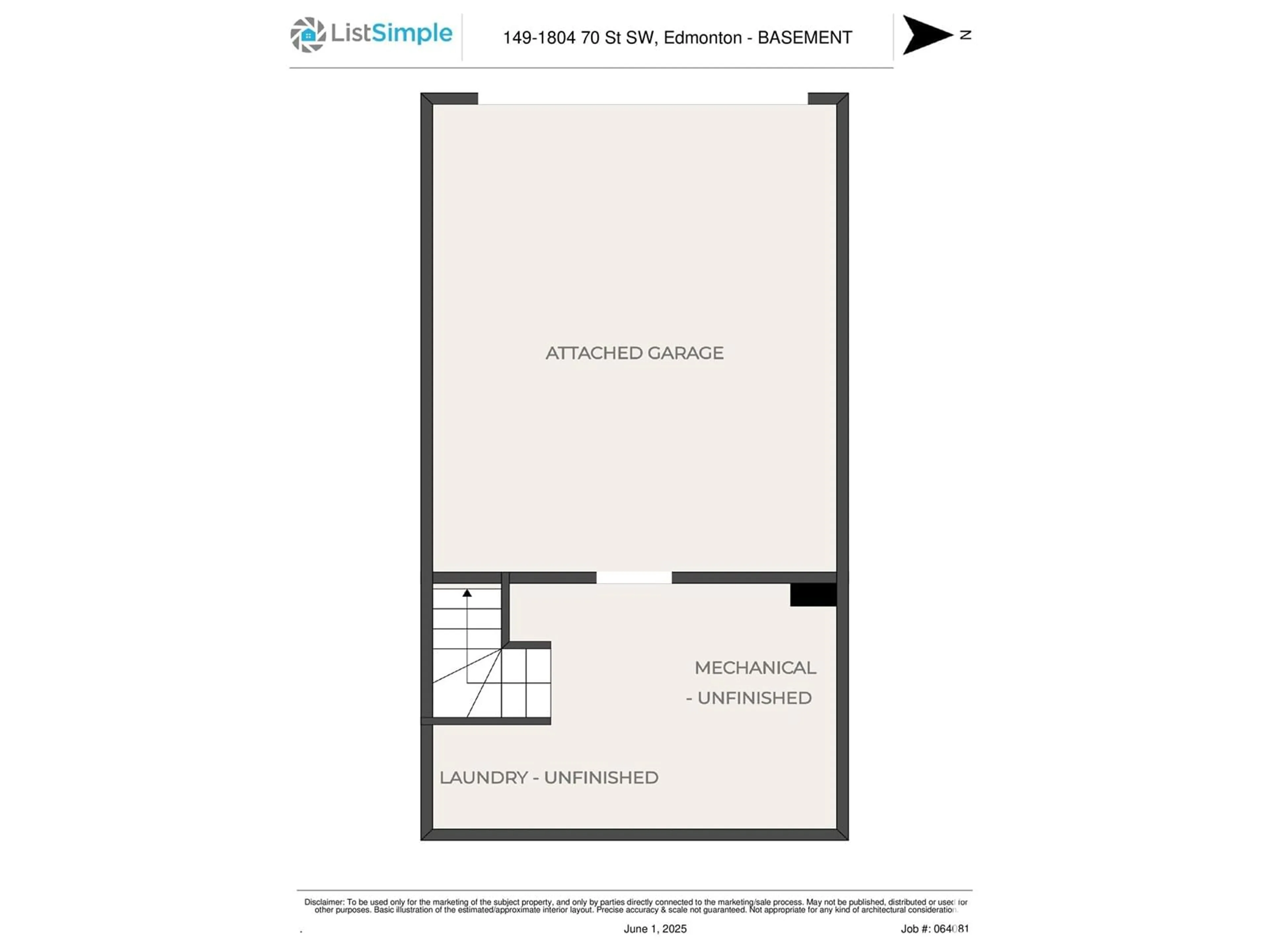 Floor plan for SW - 149 1804 70 ST, Edmonton Alberta T6X0H4