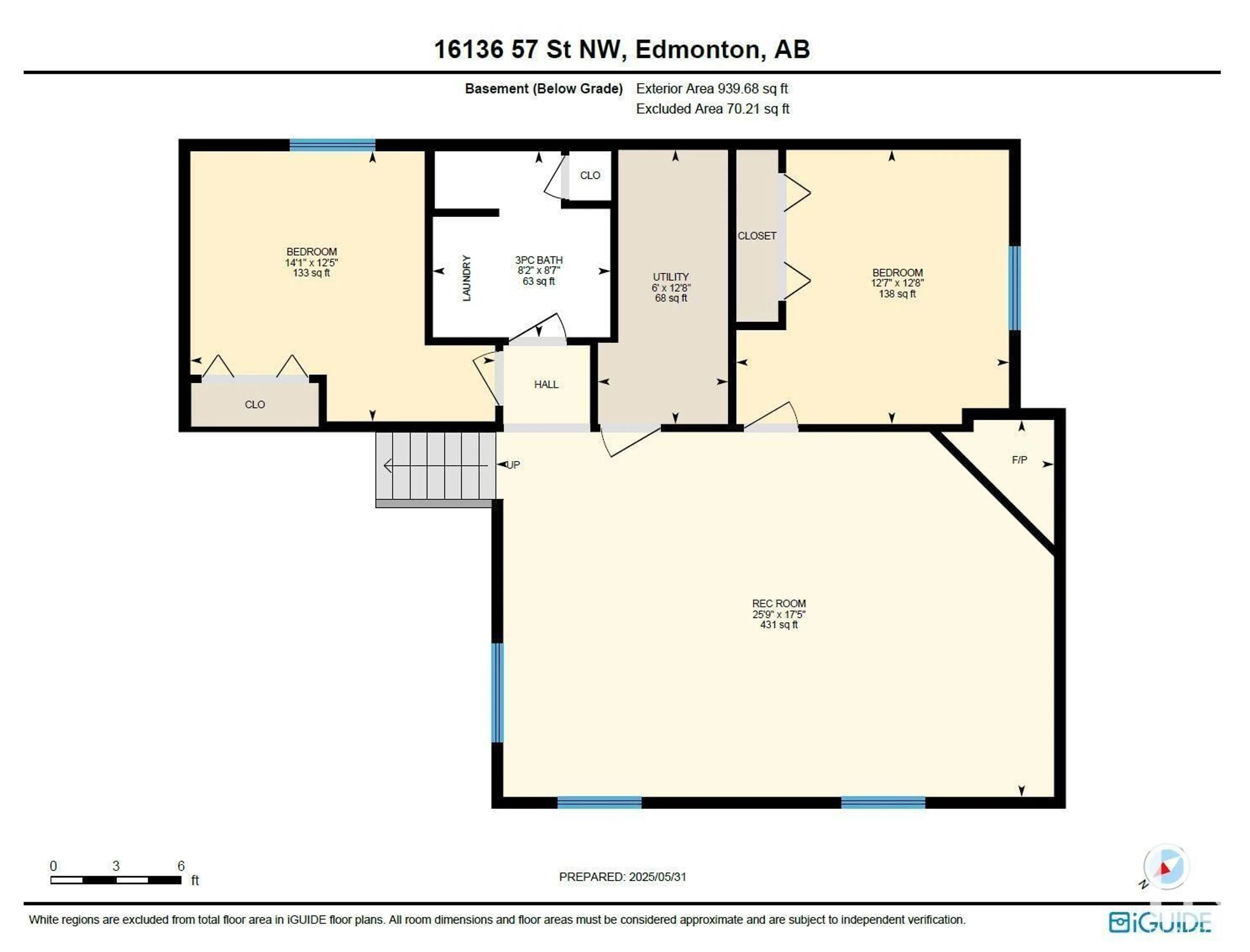 Floor plan for NW - 16136 57 ST, Edmonton Alberta T5Y2T1
