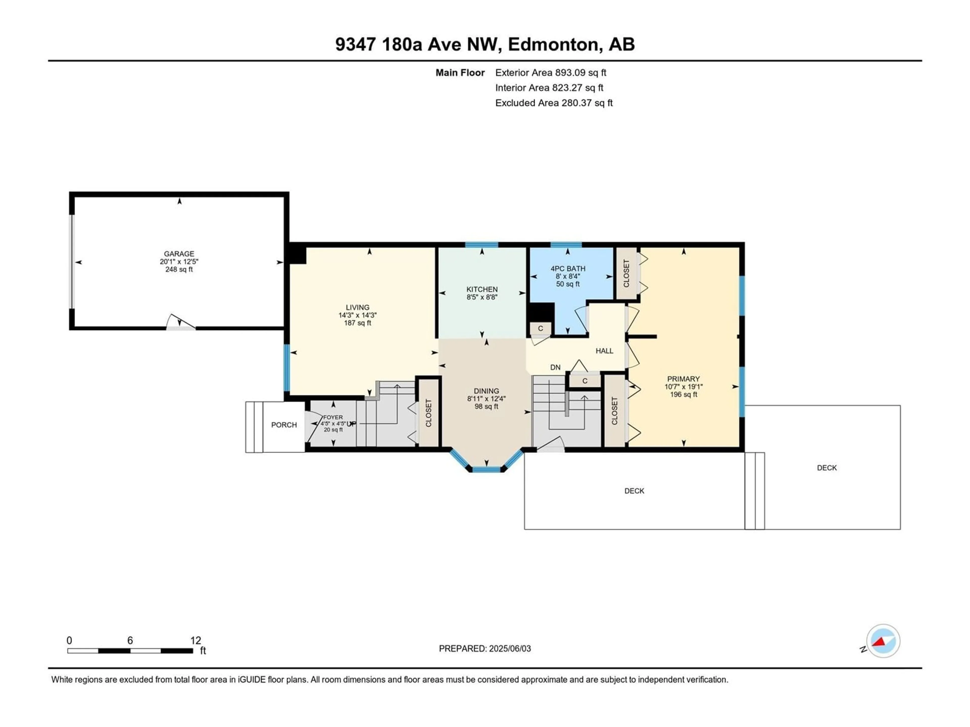 Floor plan for 9347 180A AV, Edmonton Alberta T5Z2J4