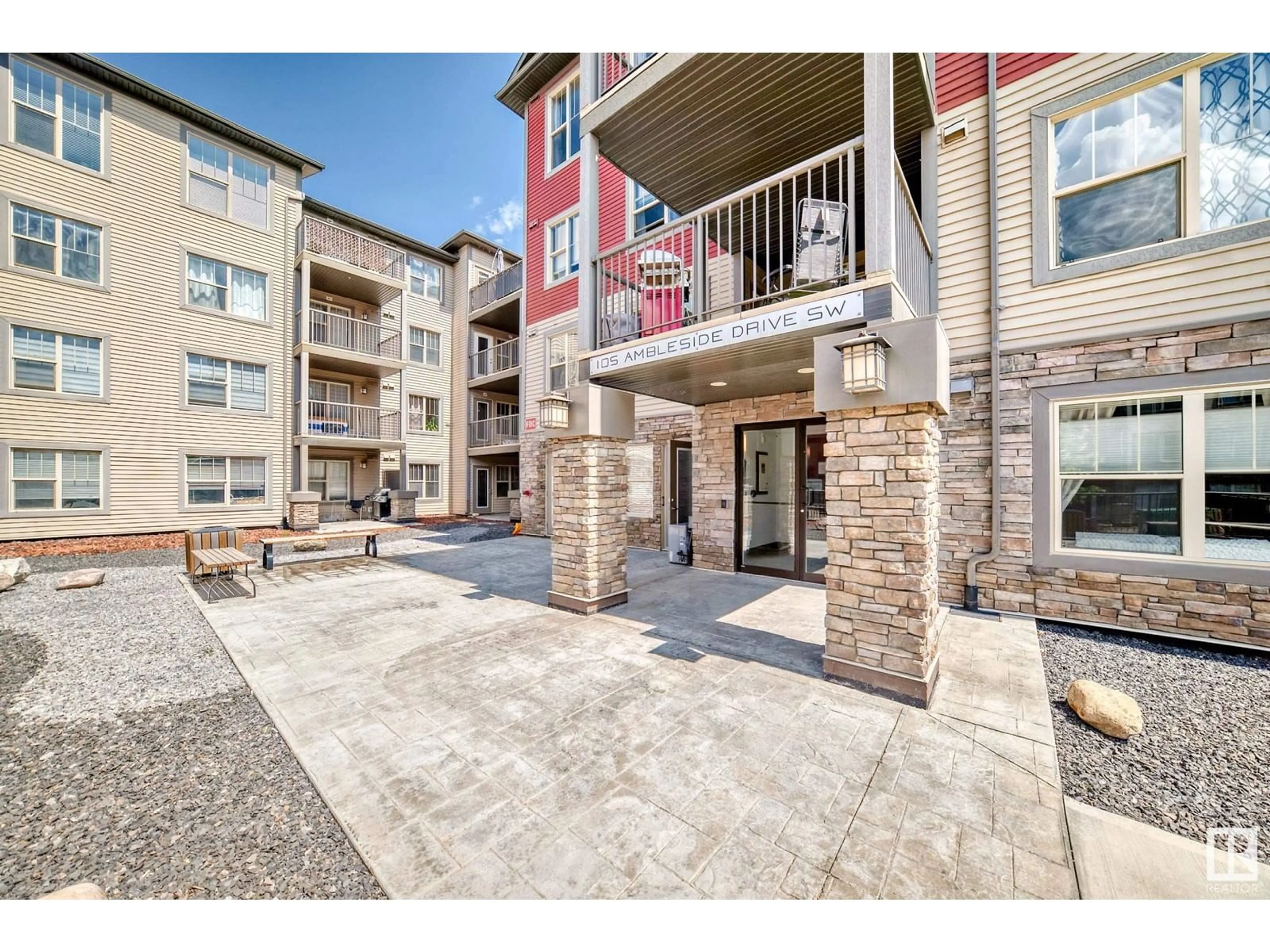 Patio, building for #307 - 105 AMBLESIDE DR, Edmonton Alberta T6W0J4