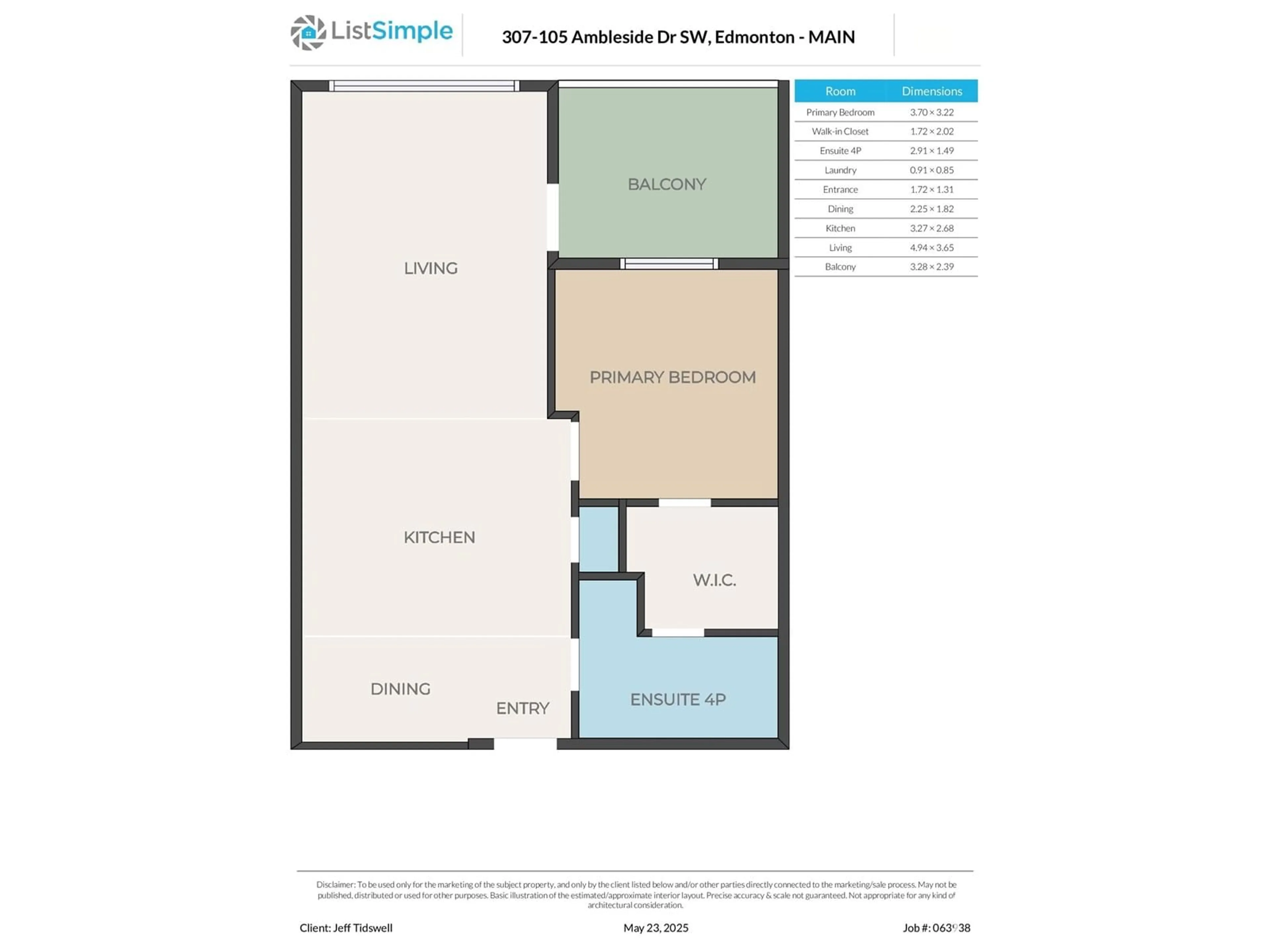 Floor plan for #307 - 105 AMBLESIDE DR, Edmonton Alberta T6W0J4