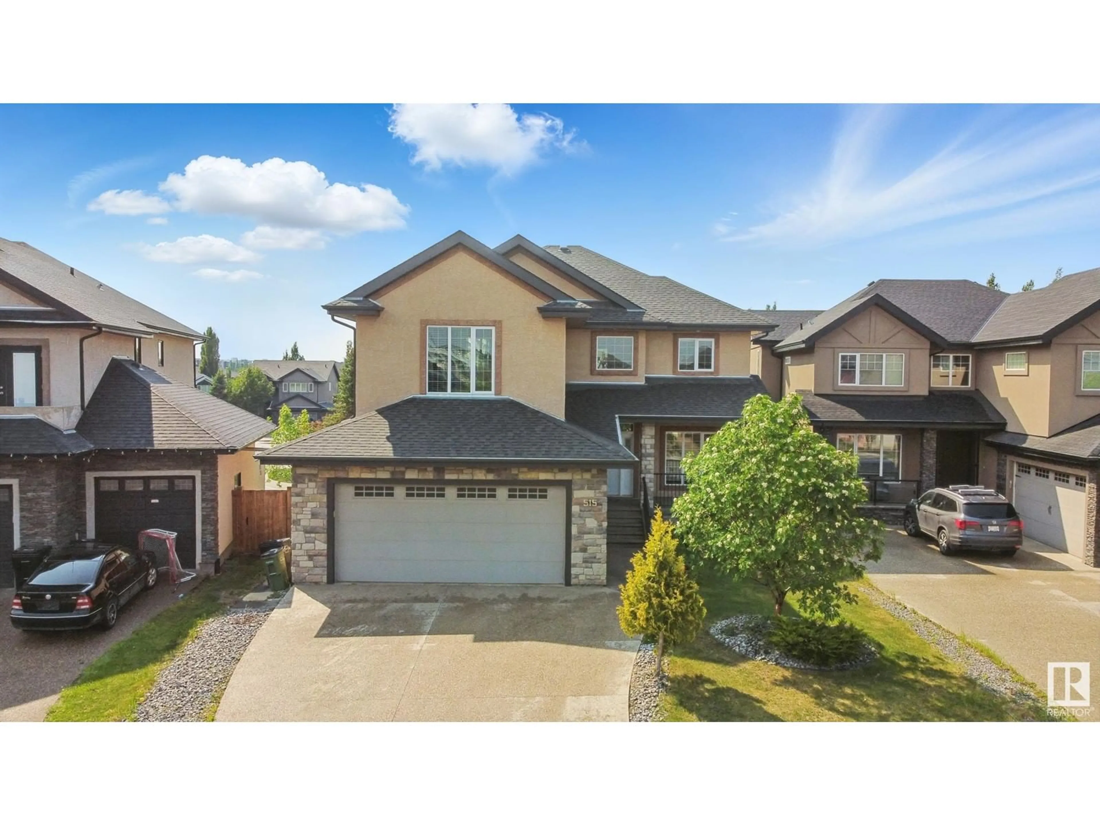 A pic from outside/outdoor area/front of a property/back of a property/a pic from drone, street for 515 CALLAGHAN PT, Edmonton Alberta T6W0G4
