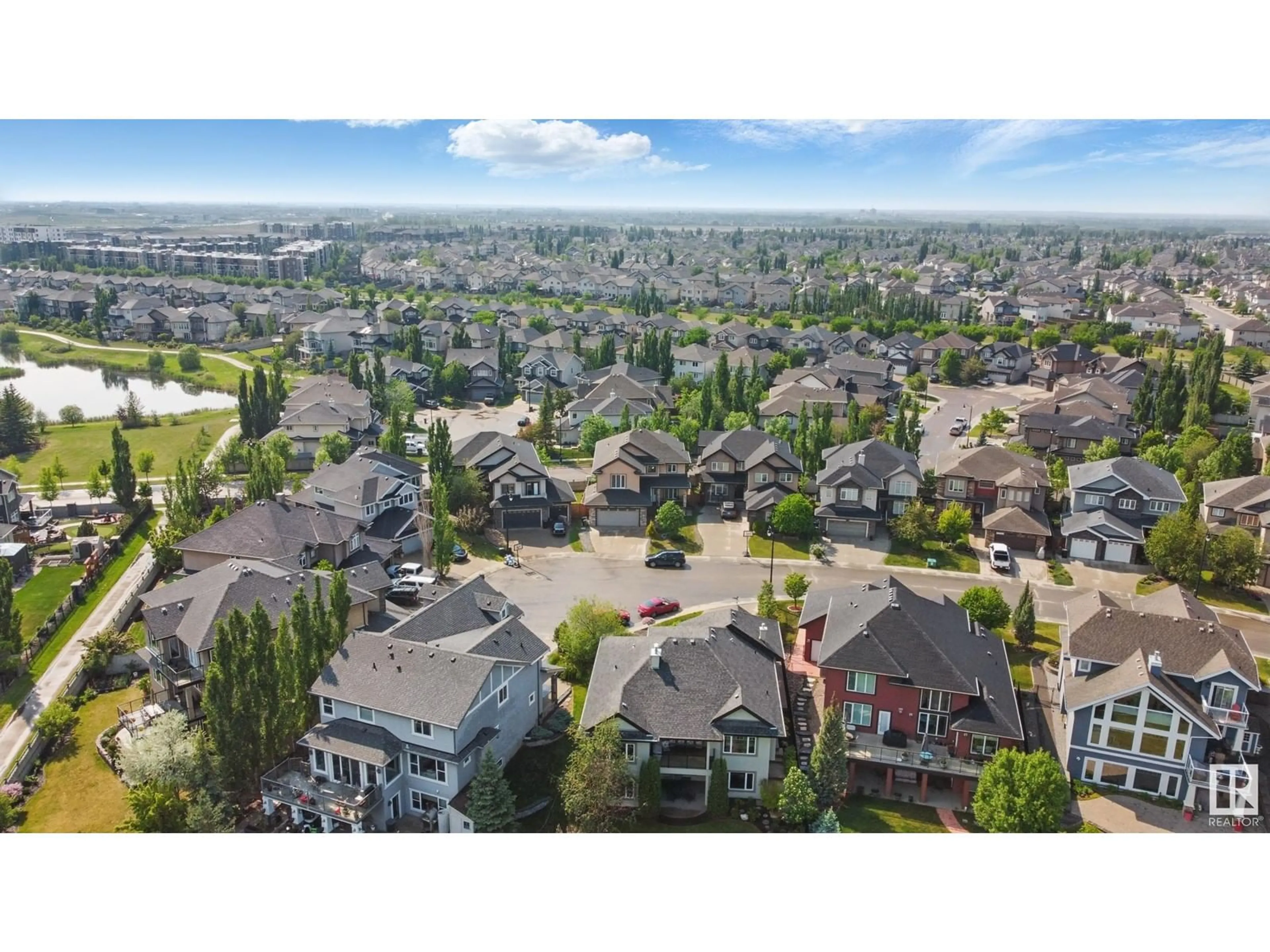 A pic from outside/outdoor area/front of a property/back of a property/a pic from drone, unknown for 515 CALLAGHAN PT, Edmonton Alberta T6W0G4