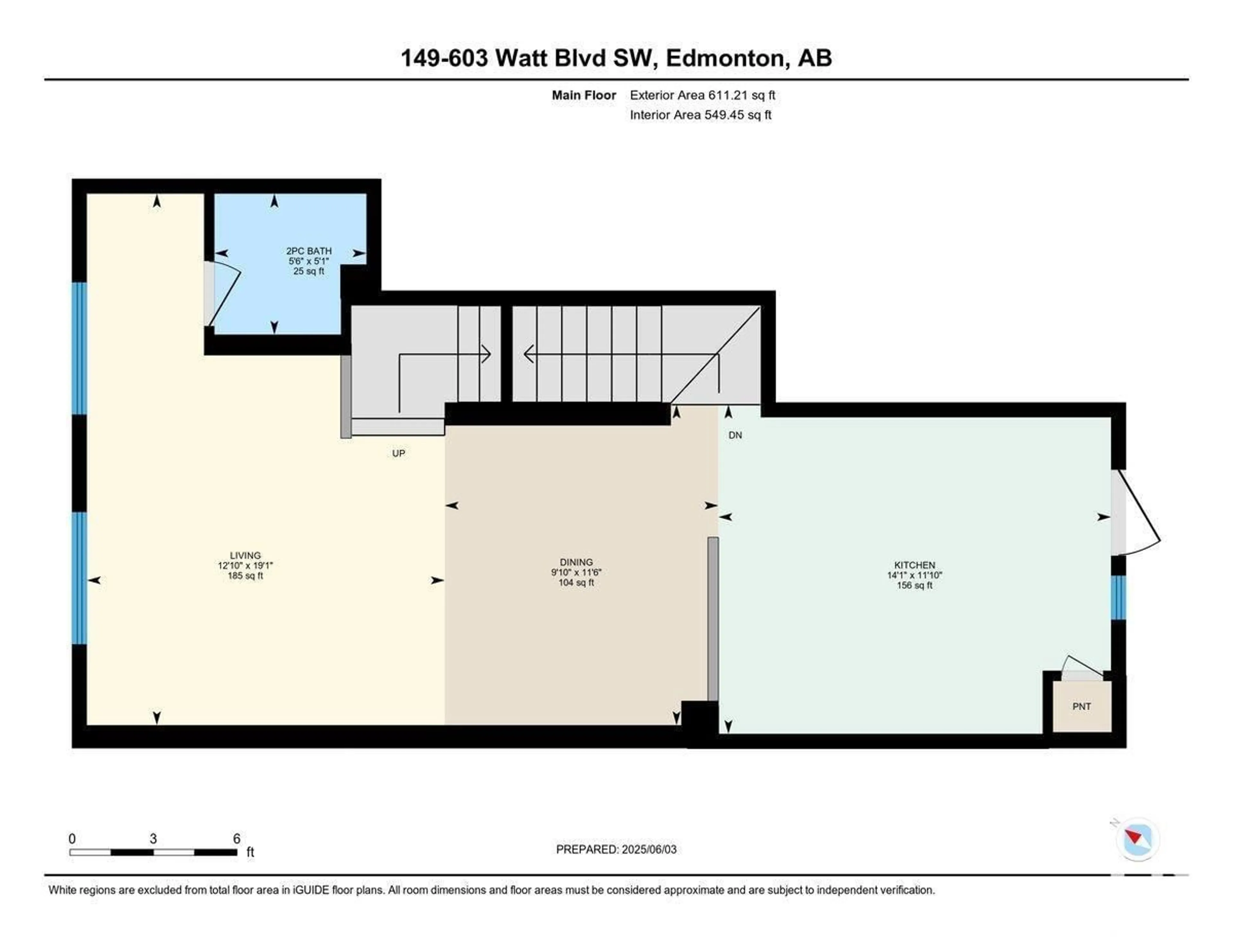 Floor plan for 603 - 149 WATT BV, Edmonton Alberta T6X0P3