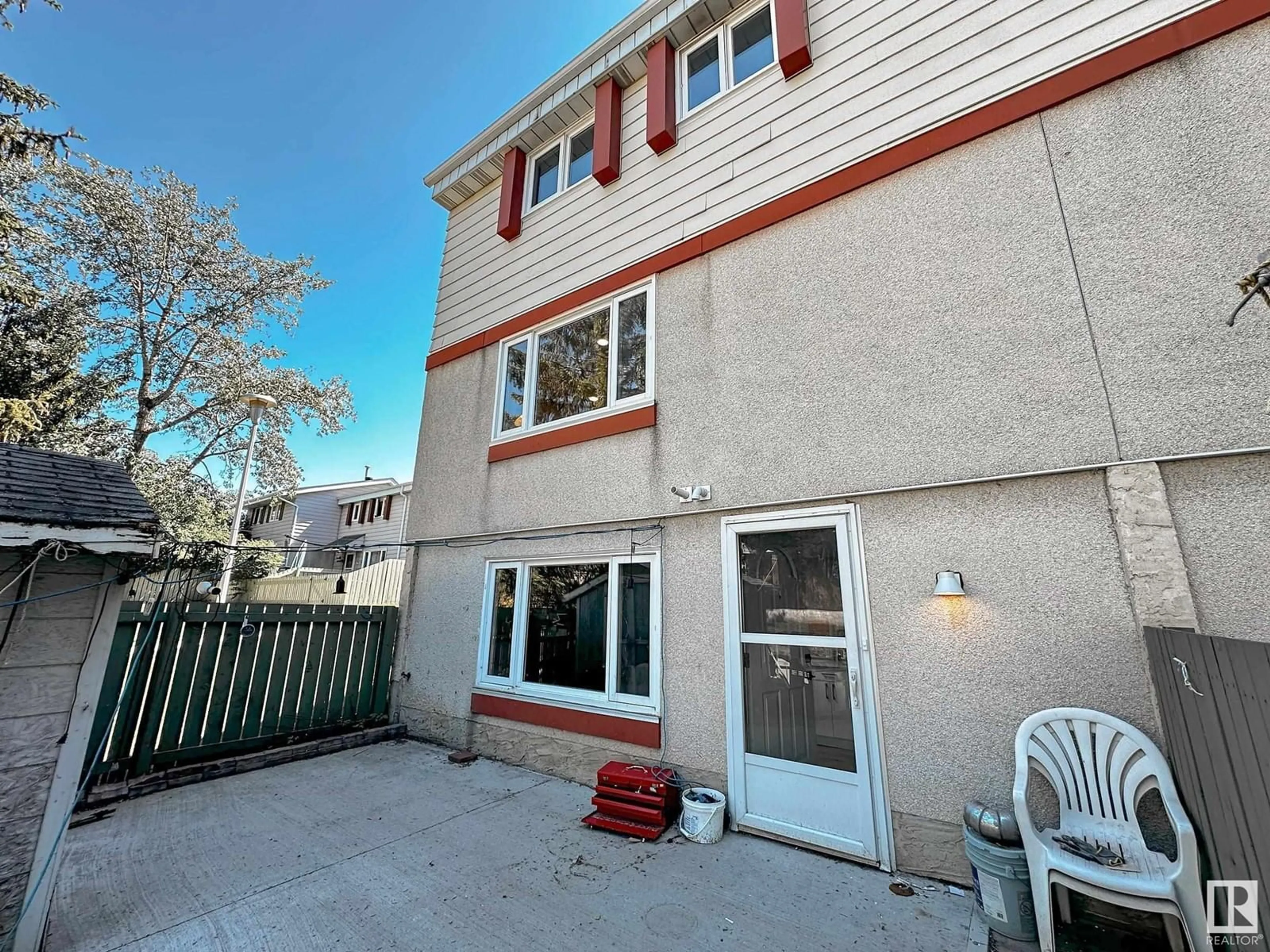 A pic from outside/outdoor area/front of a property/back of a property/a pic from drone, street for NW - 6J CALLINGWOOD CO, Edmonton Alberta T5T0H5