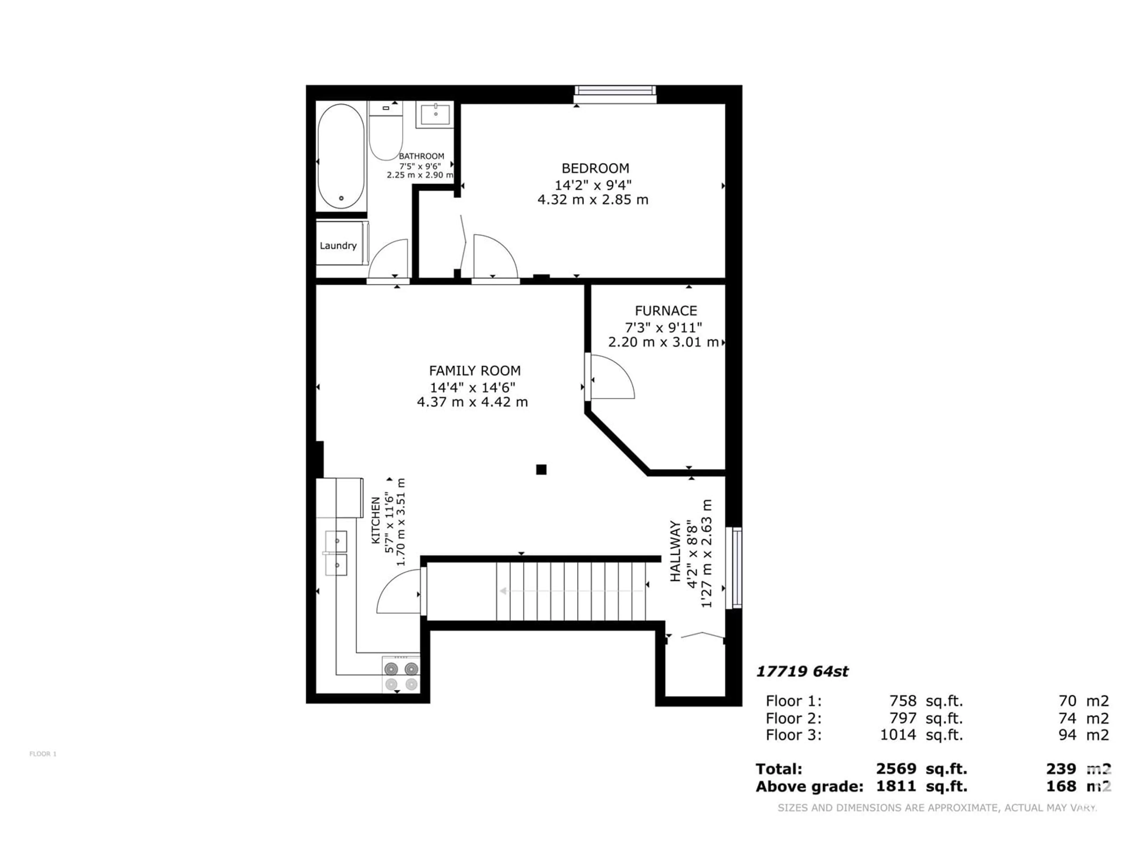 Floor plan for NW - 17719 64 ST, Edmonton Alberta T5Y3X3