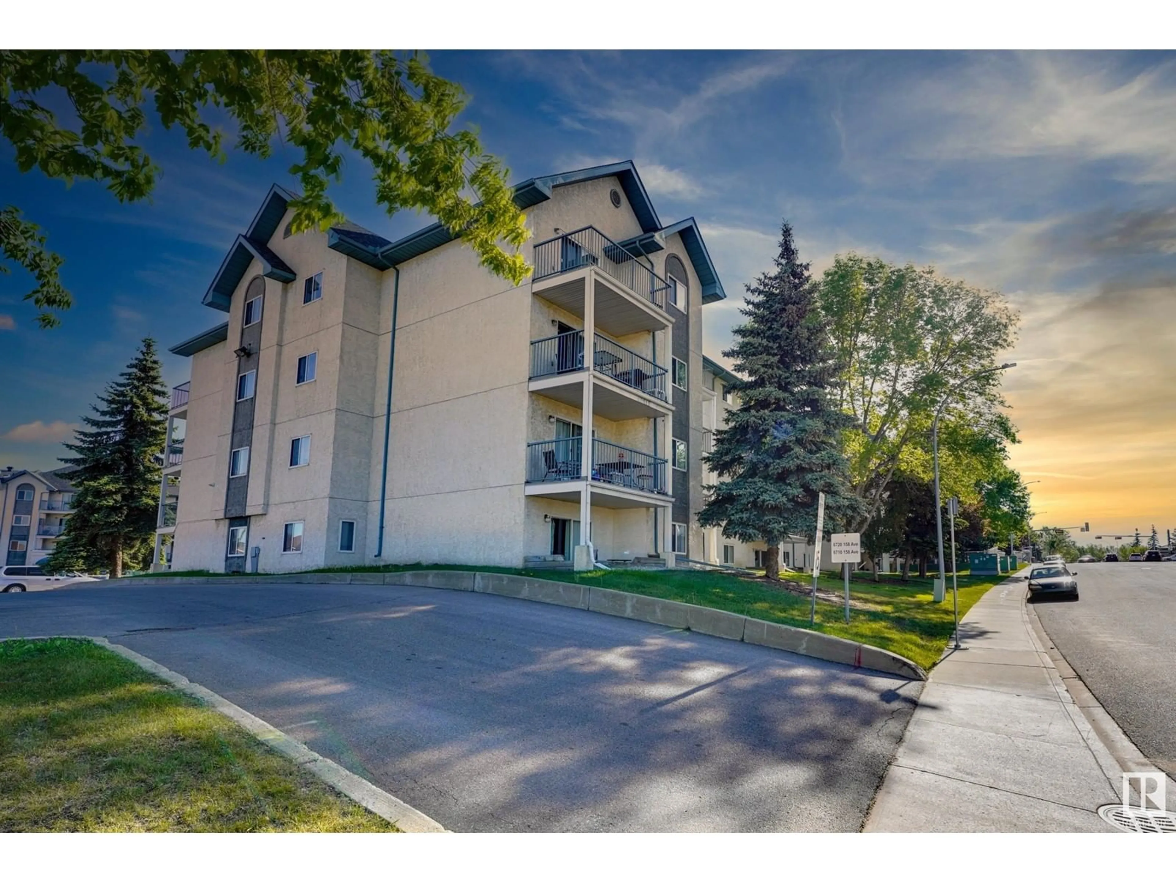 A pic from outside/outdoor area/front of a property/back of a property/a pic from drone, street for #111 - 6710 158 AV, Edmonton Alberta T5Z3A7