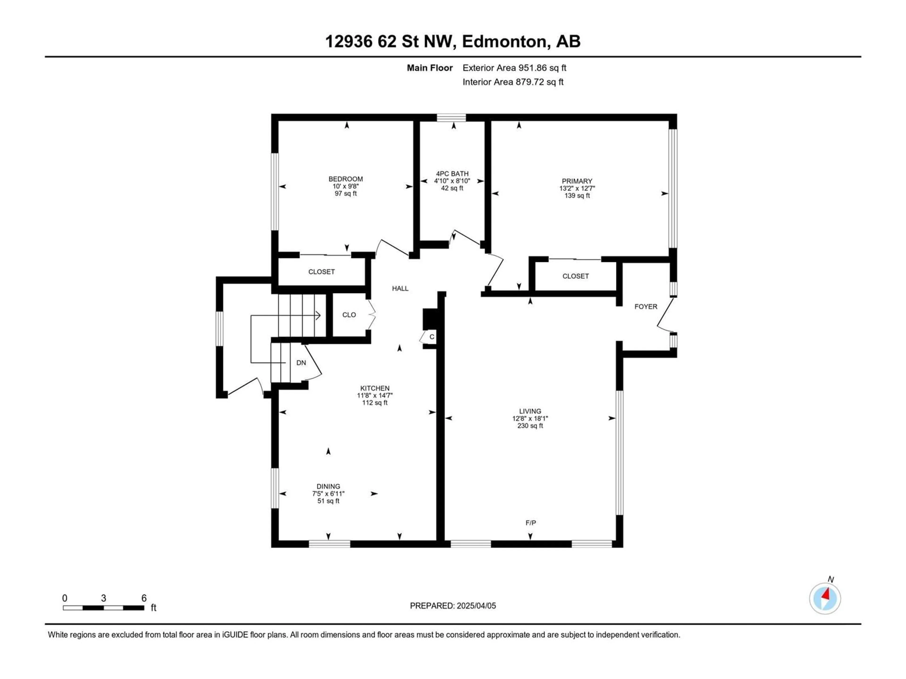 Floor plan for 12936 62 ST, Edmonton Alberta T5A0T9