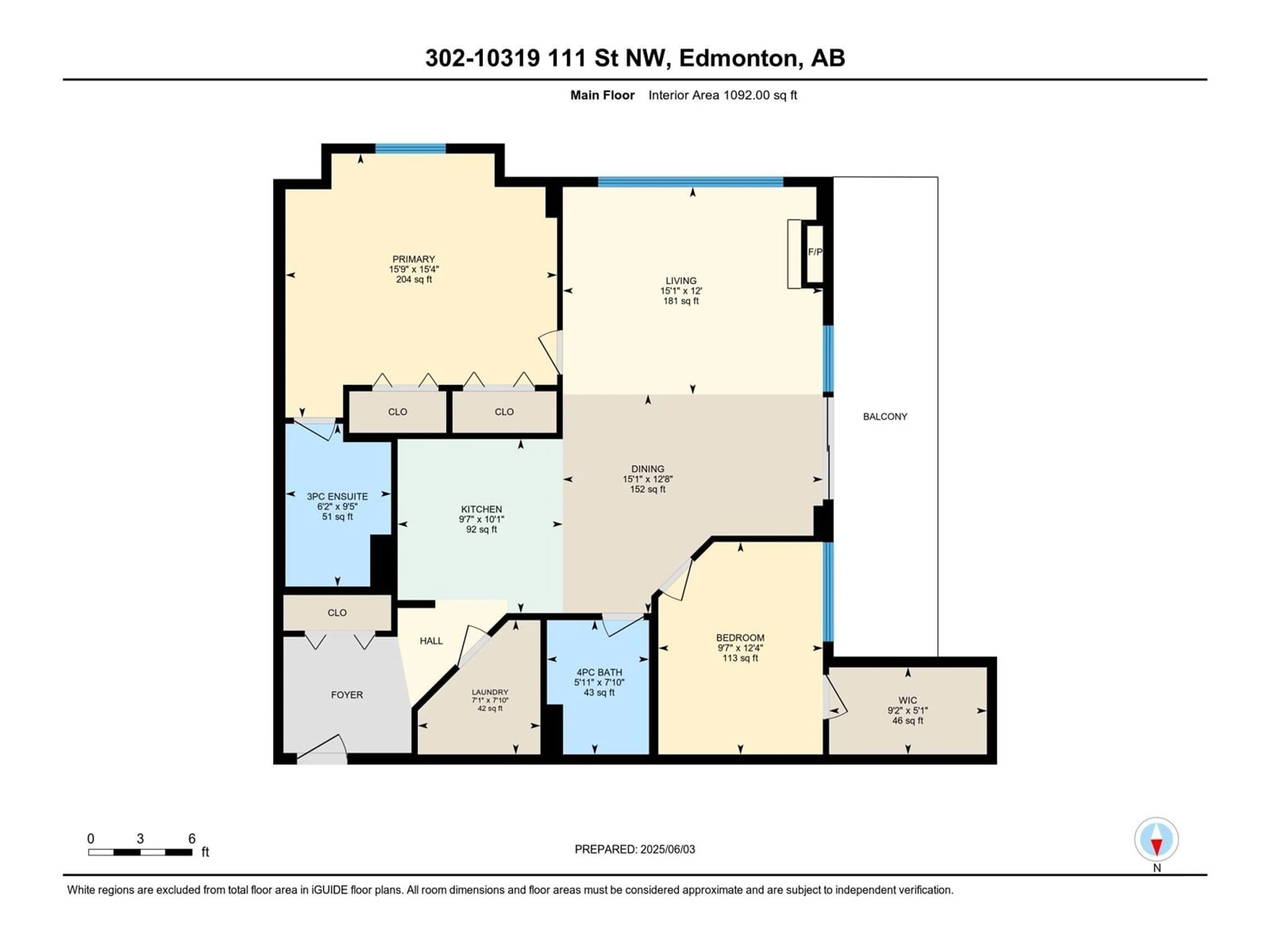 Floor plan for #302 - 10319 111 ST, Edmonton Alberta T5K0A2