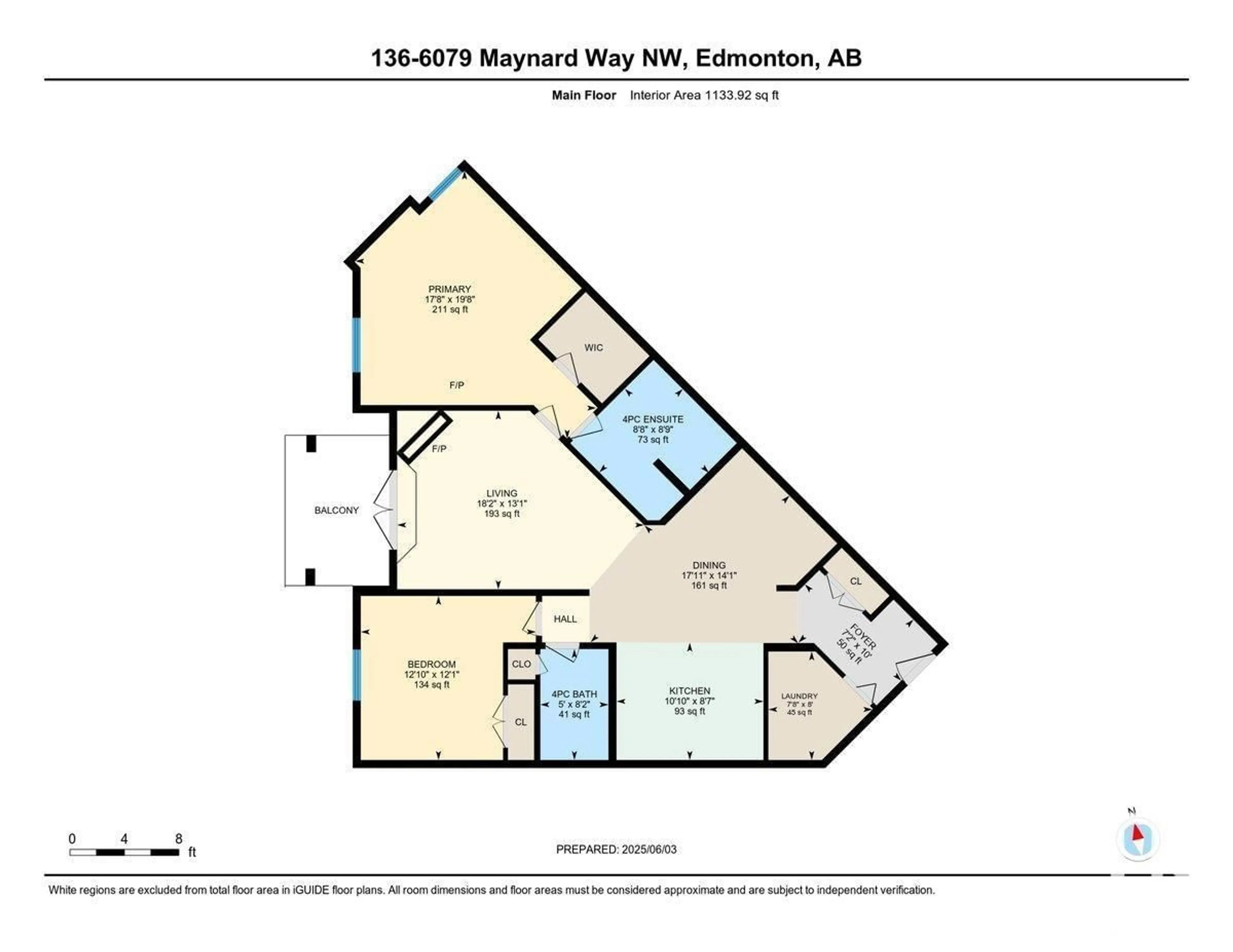 Floor plan for 6079 - 136 MAYNARD WY, Edmonton Alberta T6R0S4