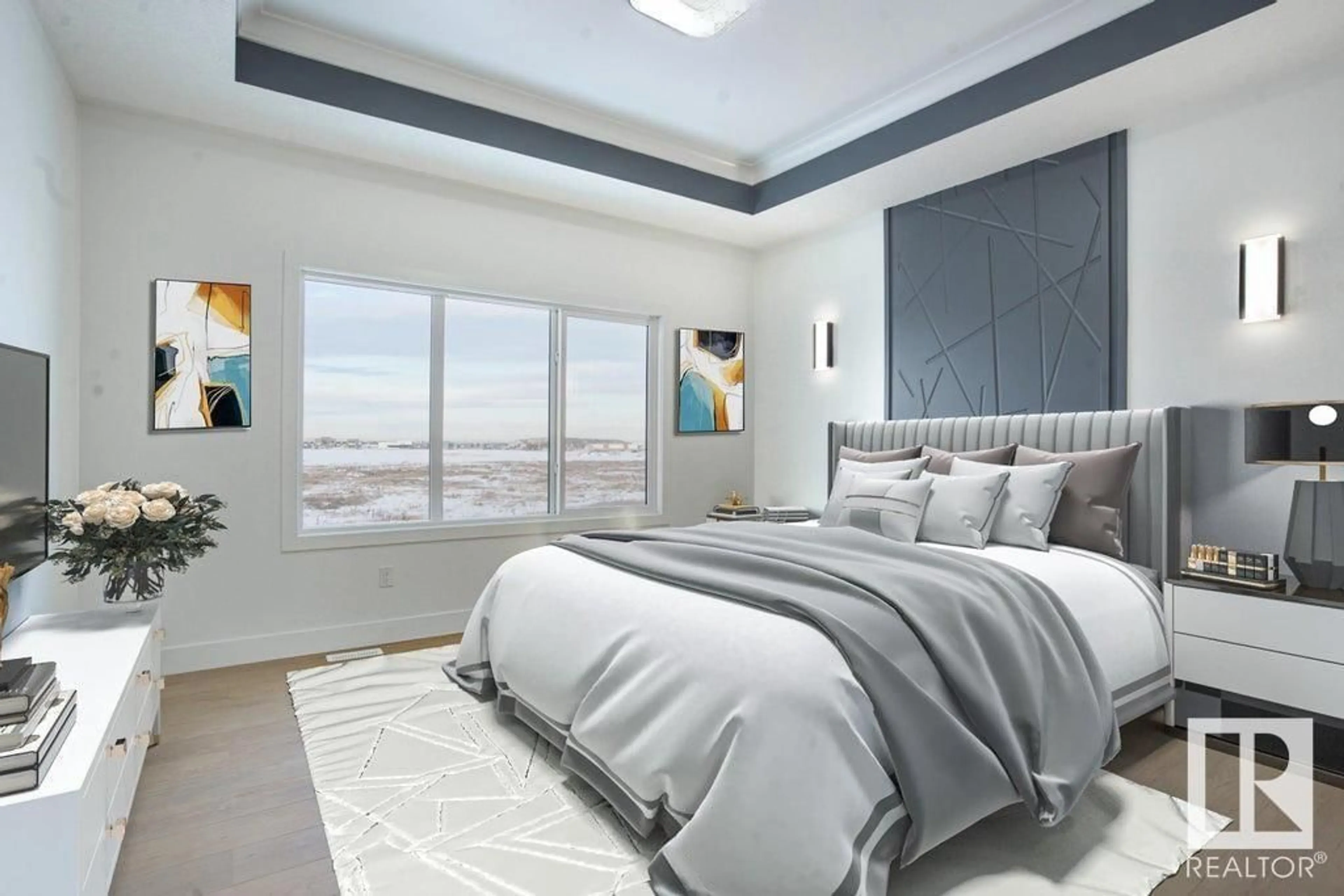 Bedroom with bed, unknown for 715 166 AV, Edmonton Alberta T5Y2Z6