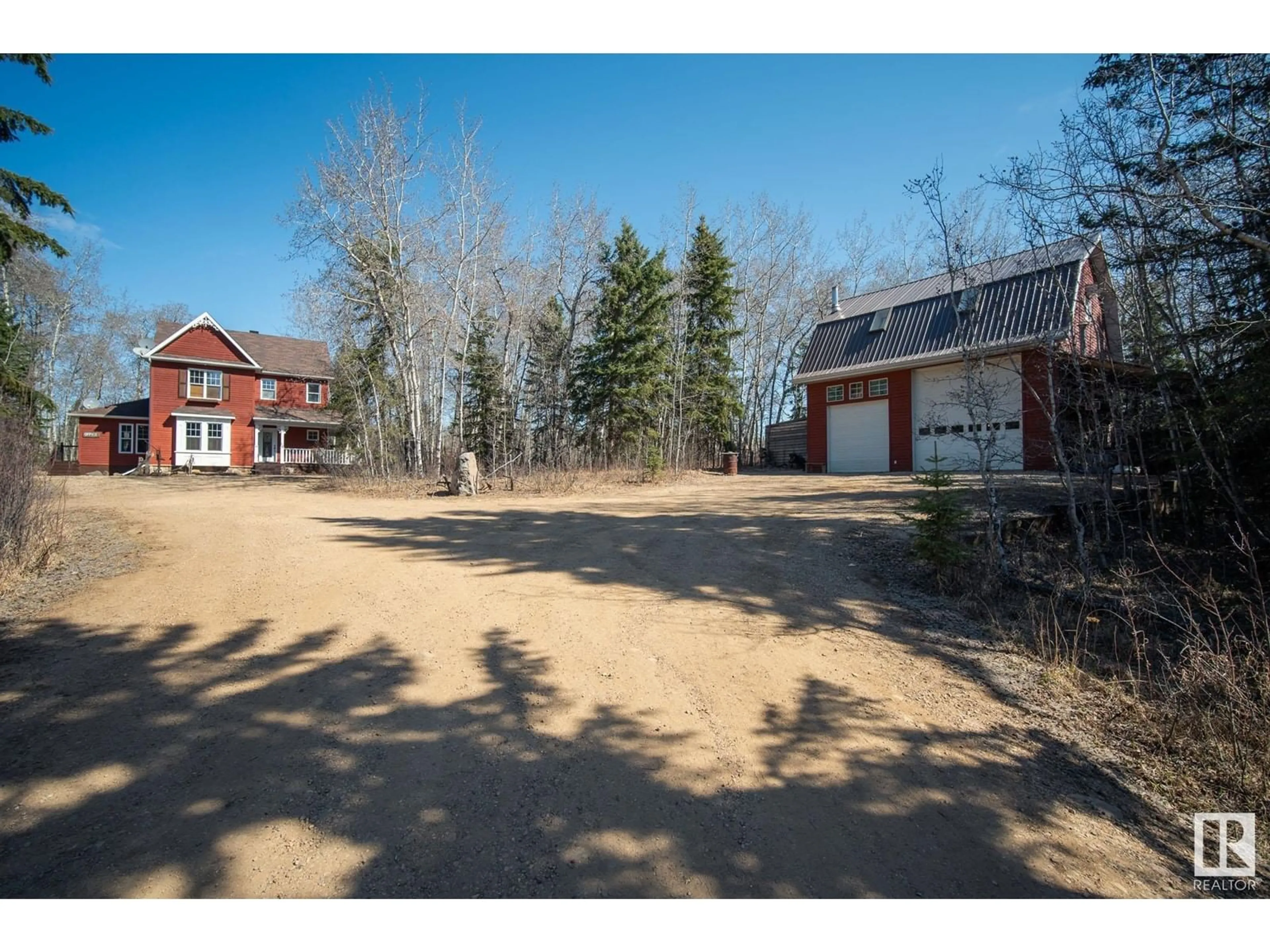 A pic from outside/outdoor area/front of a property/back of a property/a pic from drone, street for 59031 RGE RD 232, Rural Thorhild County Alberta T0A2W0