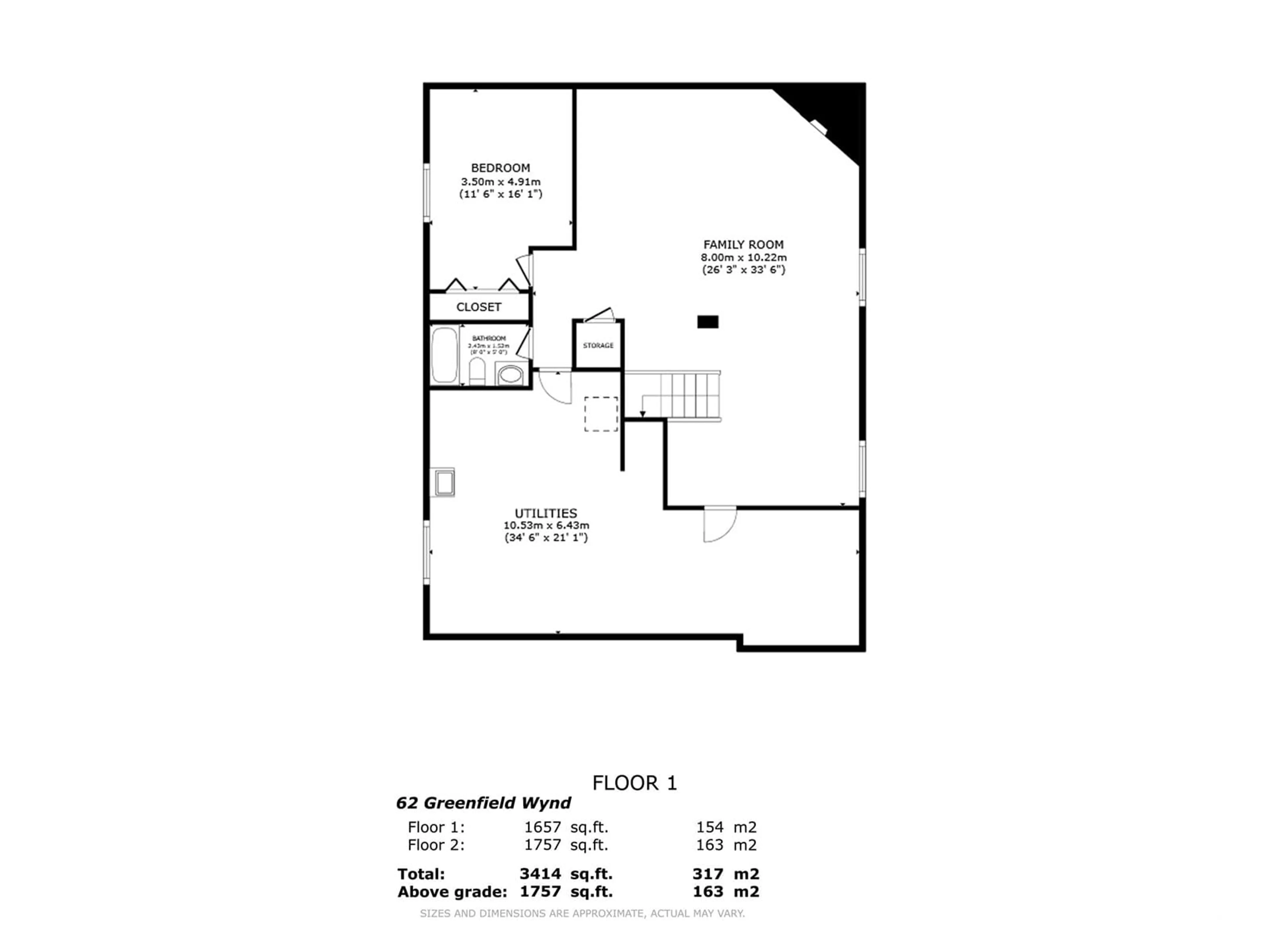Floor plan for 62 GREENFIELD WD, Fort Saskatchewan Alberta T8L0E3