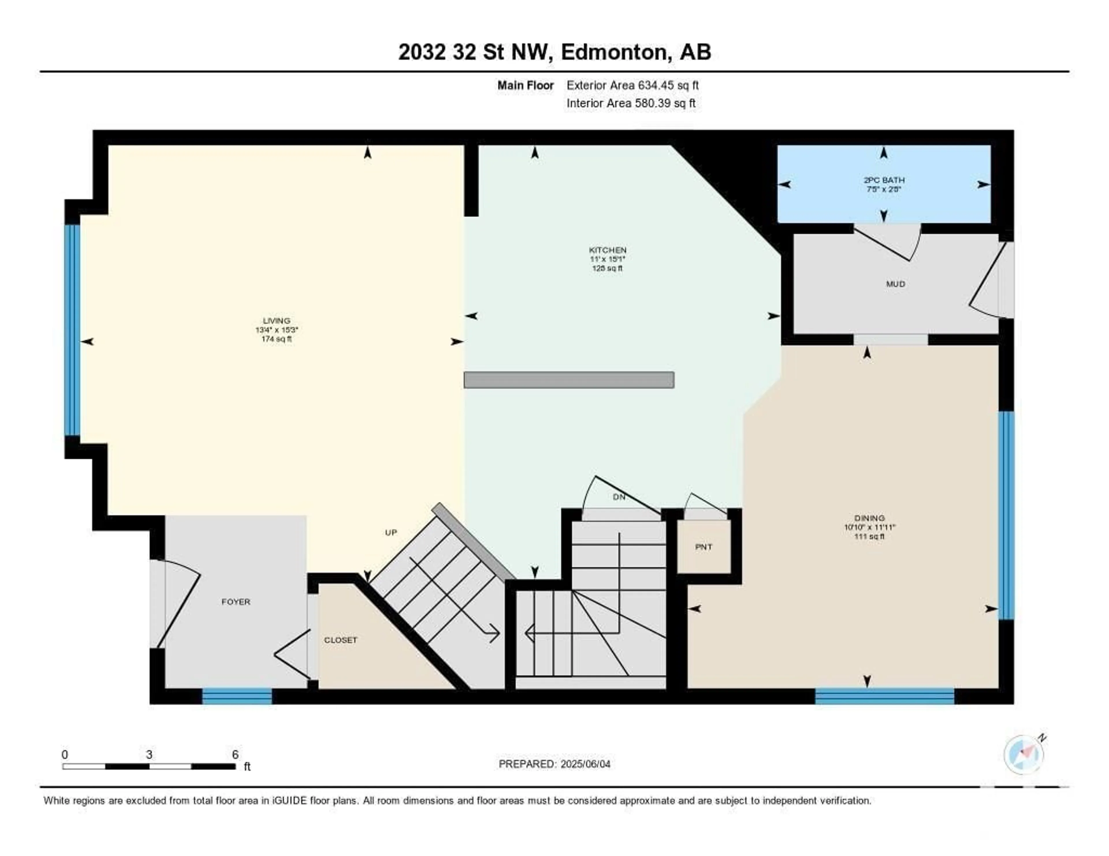 Floor plan for 2032 32 ST, Edmonton Alberta T6T0K4