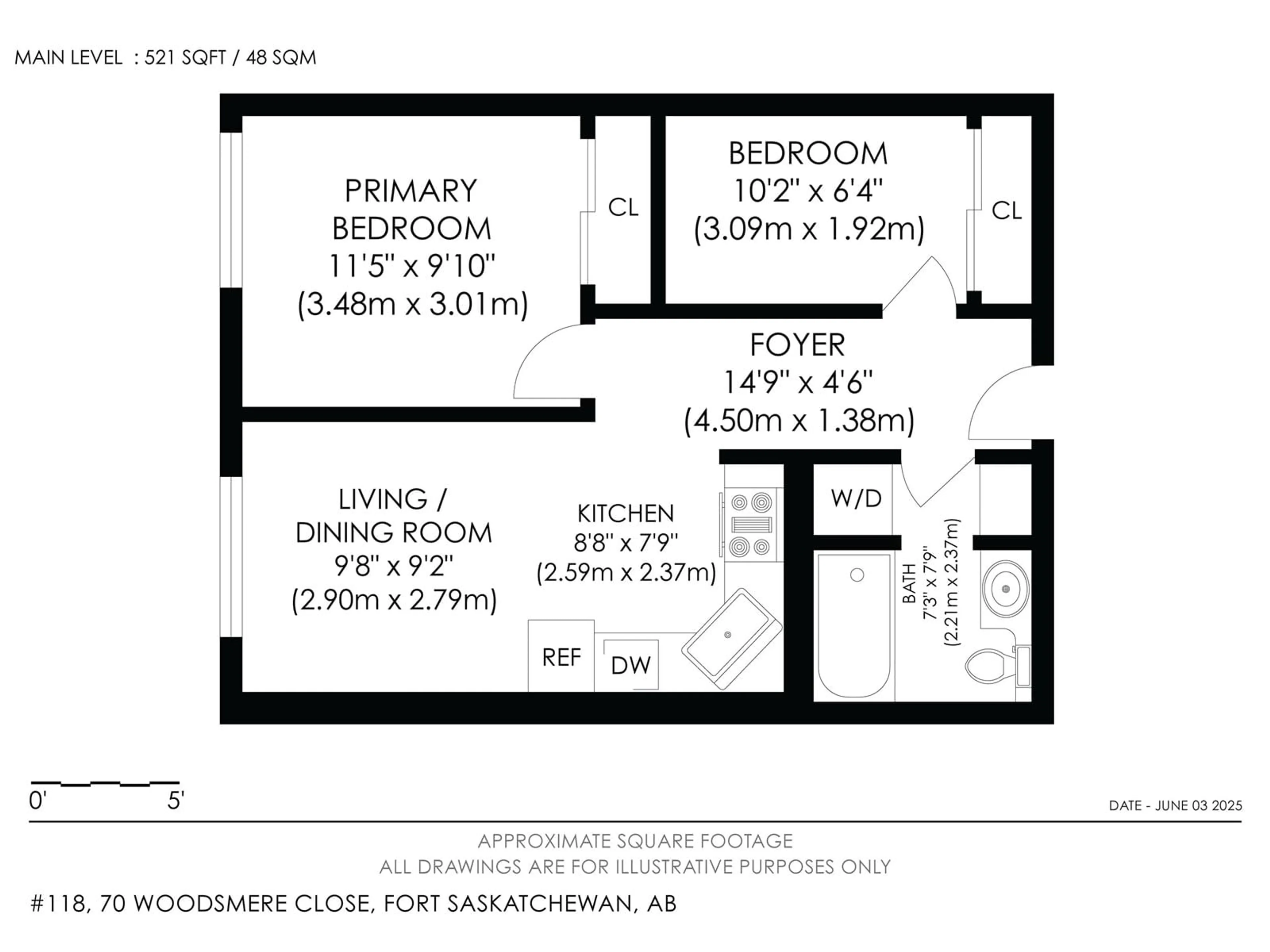 Floor plan for 70 - 118 WOODSMERE CL, Fort Saskatchewan Alberta T8L4R8