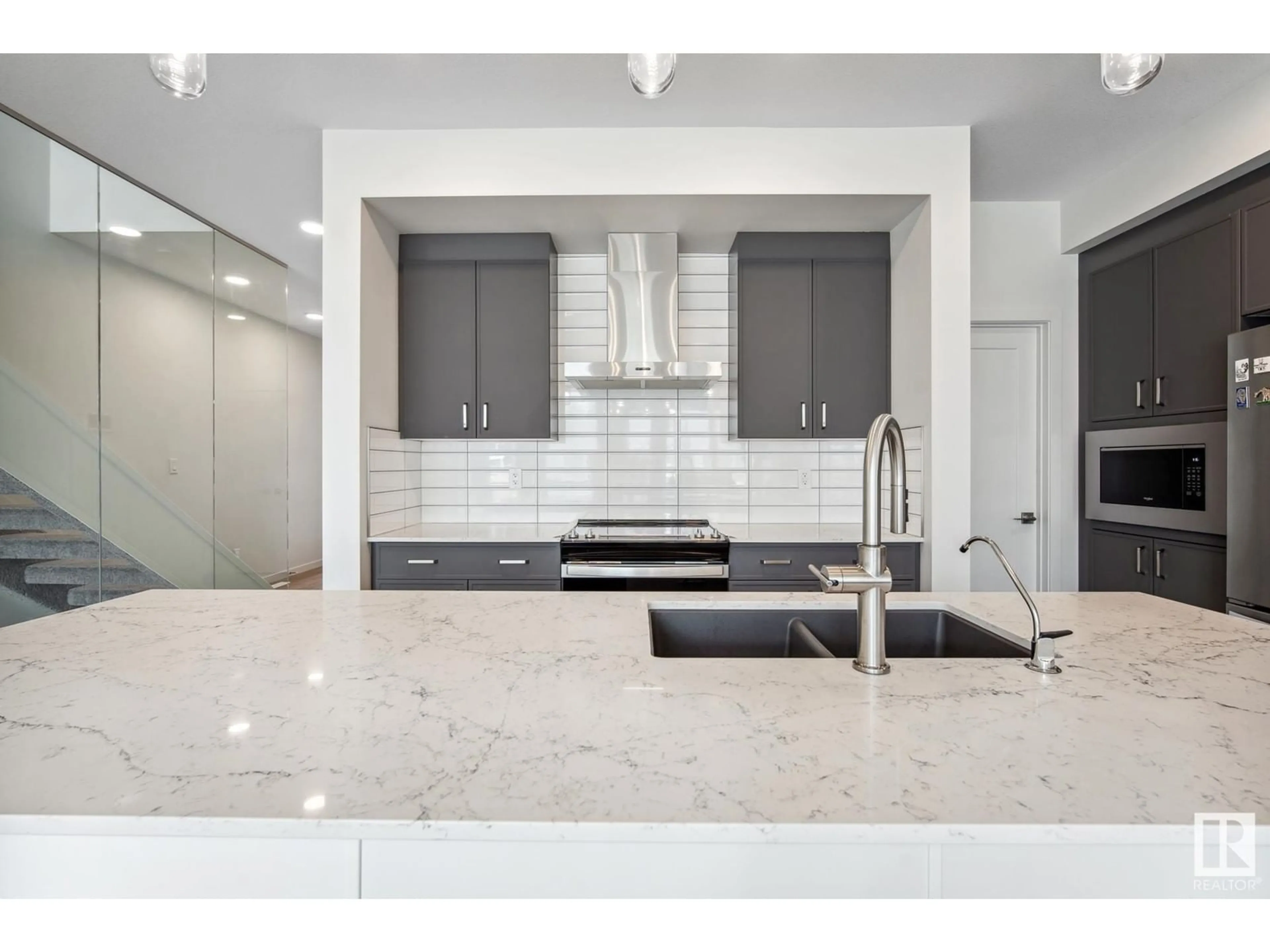 Contemporary kitchen, ceramic/tile floor for 3474 KULAY GREEN GR SW, Edmonton Alberta T6W5J7