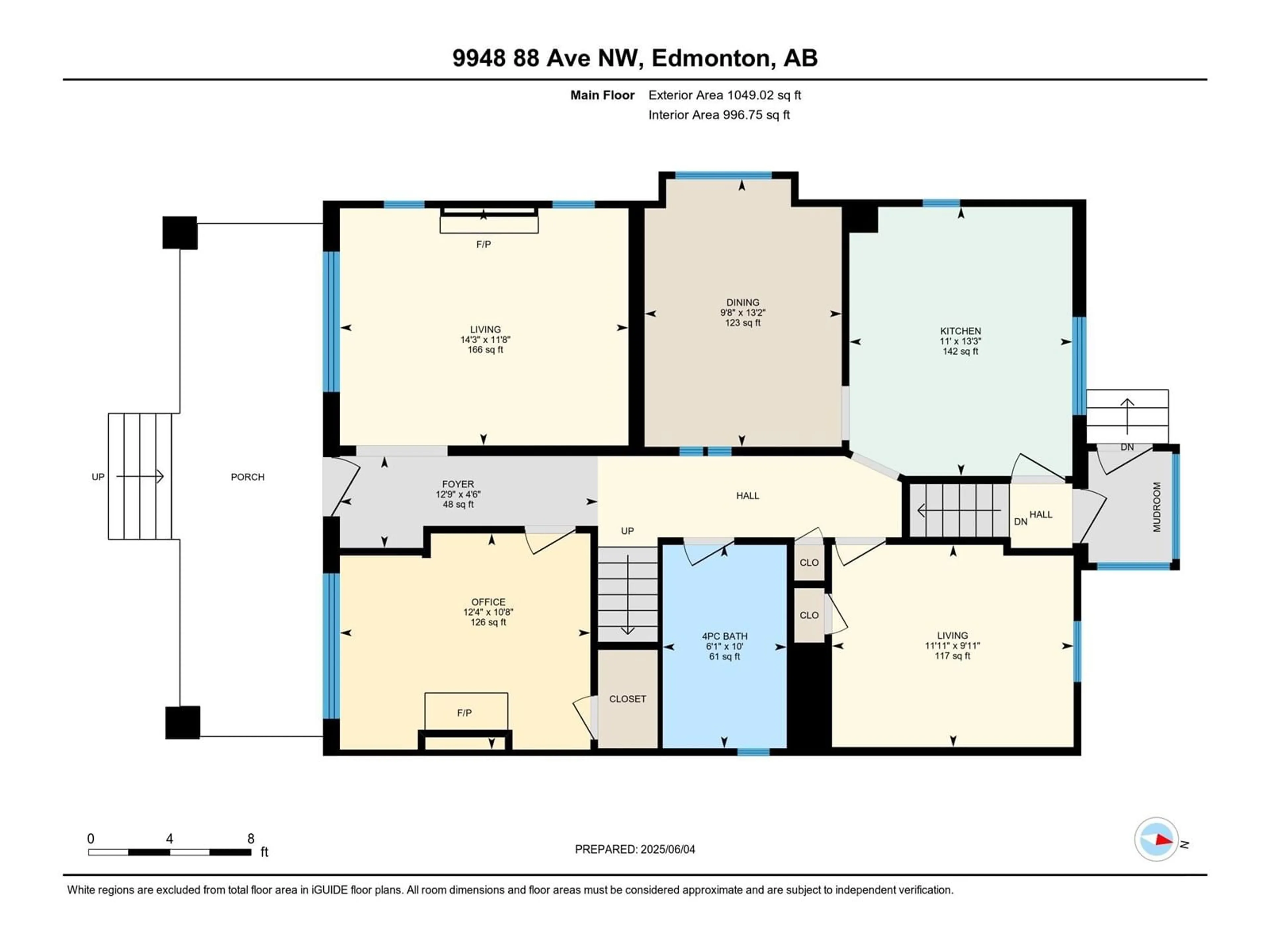 Floor plan for NW - 9948 88 AV, Edmonton Alberta T6E4R4
