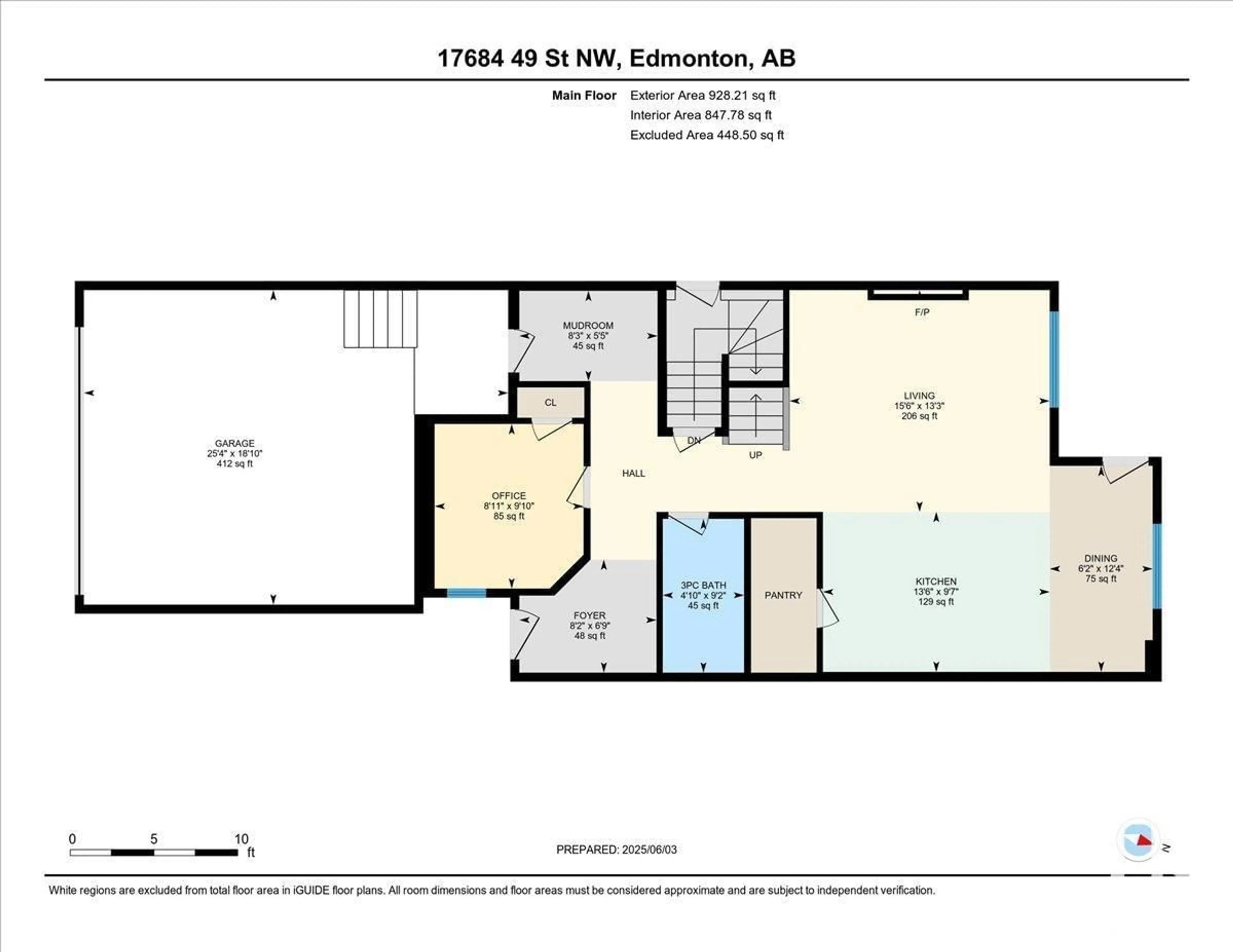 Floor plan for 17684 49 ST, Edmonton Alberta T5Y3Y1
