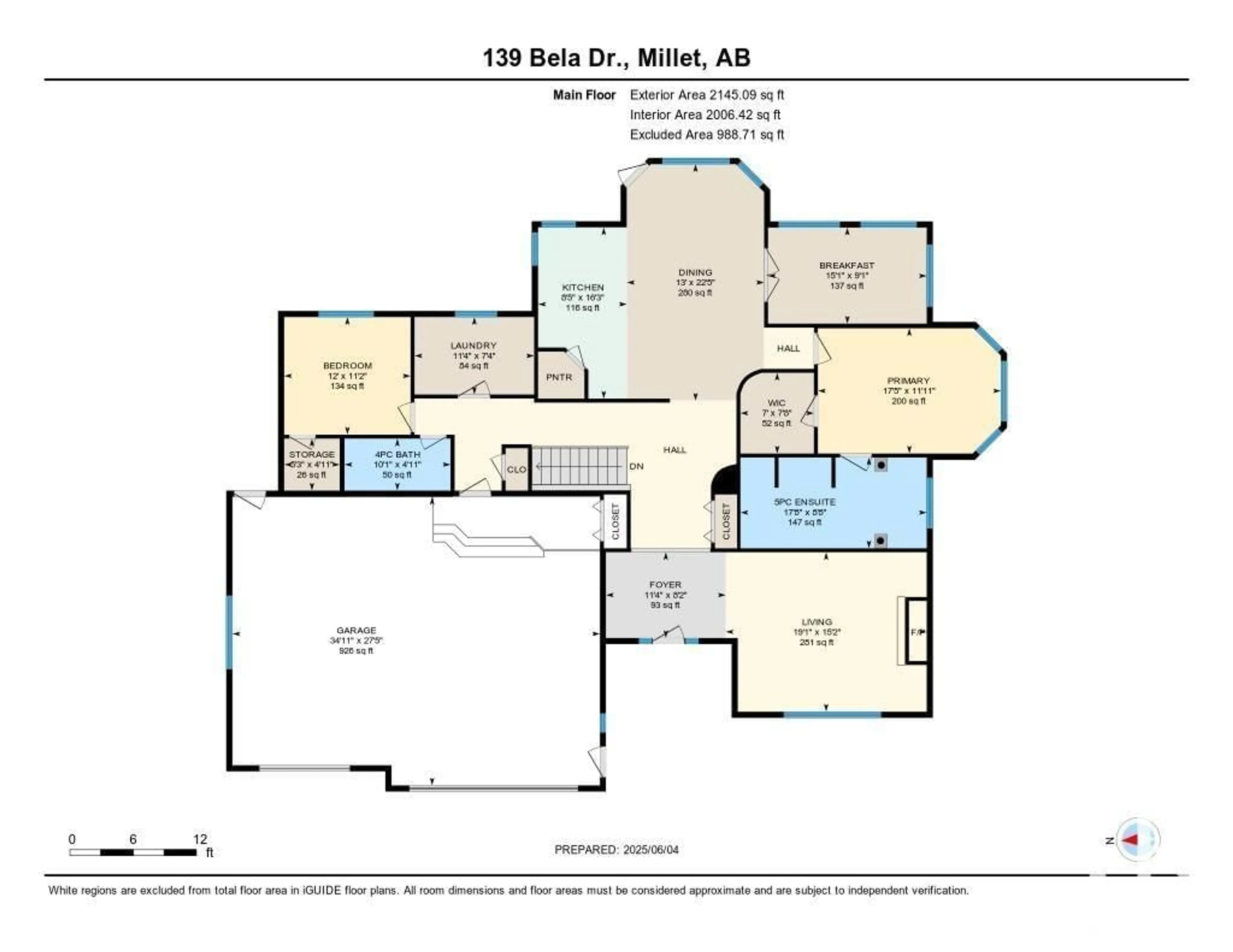 Floor plan for 139 BELA DR, Millet Alberta T0C1Z0