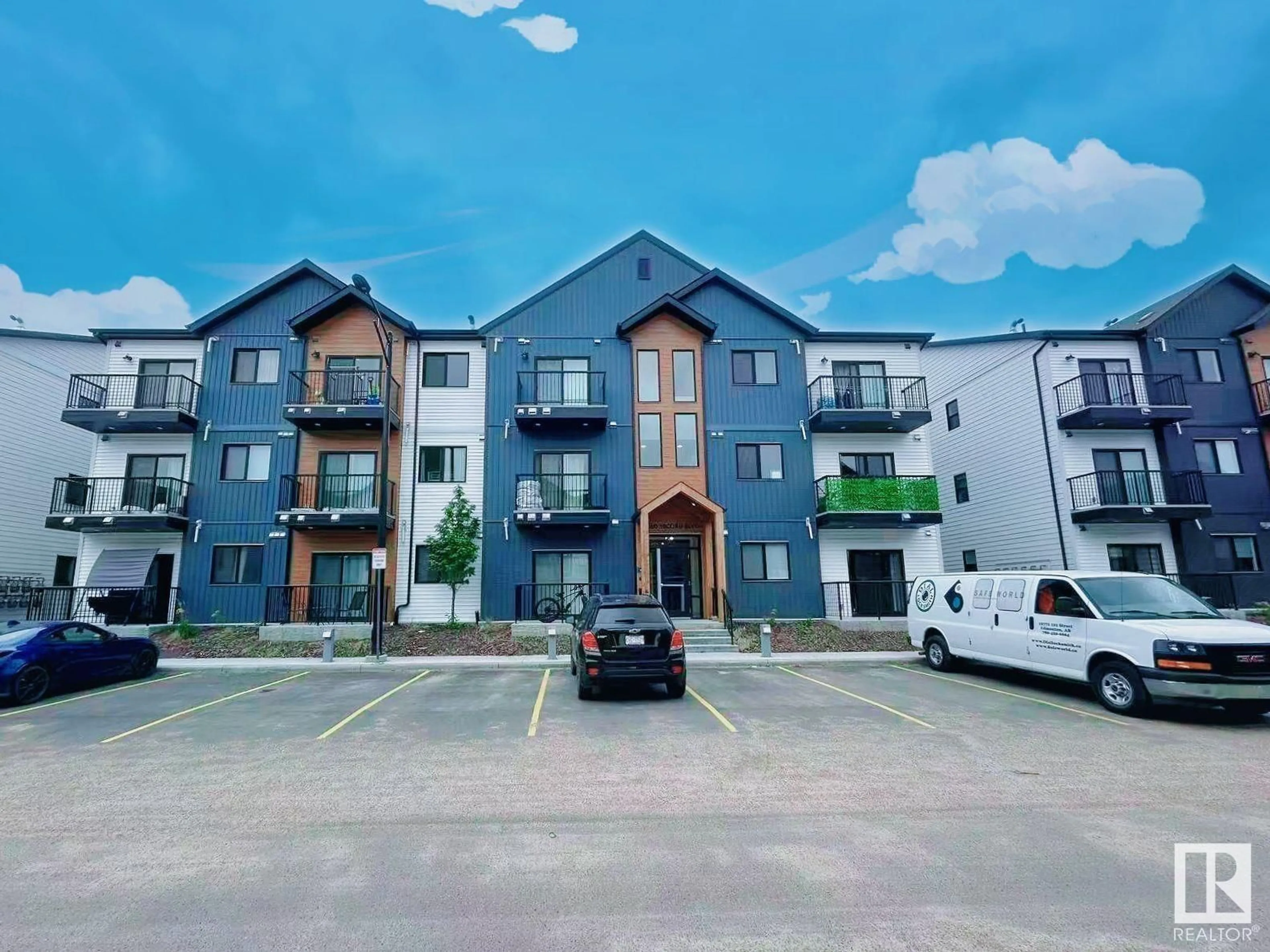 A pic from outside/outdoor area/front of a property/back of a property/a pic from drone, unknown for #202 - 860 SECORD BV, Edmonton Alberta T5T7R9
