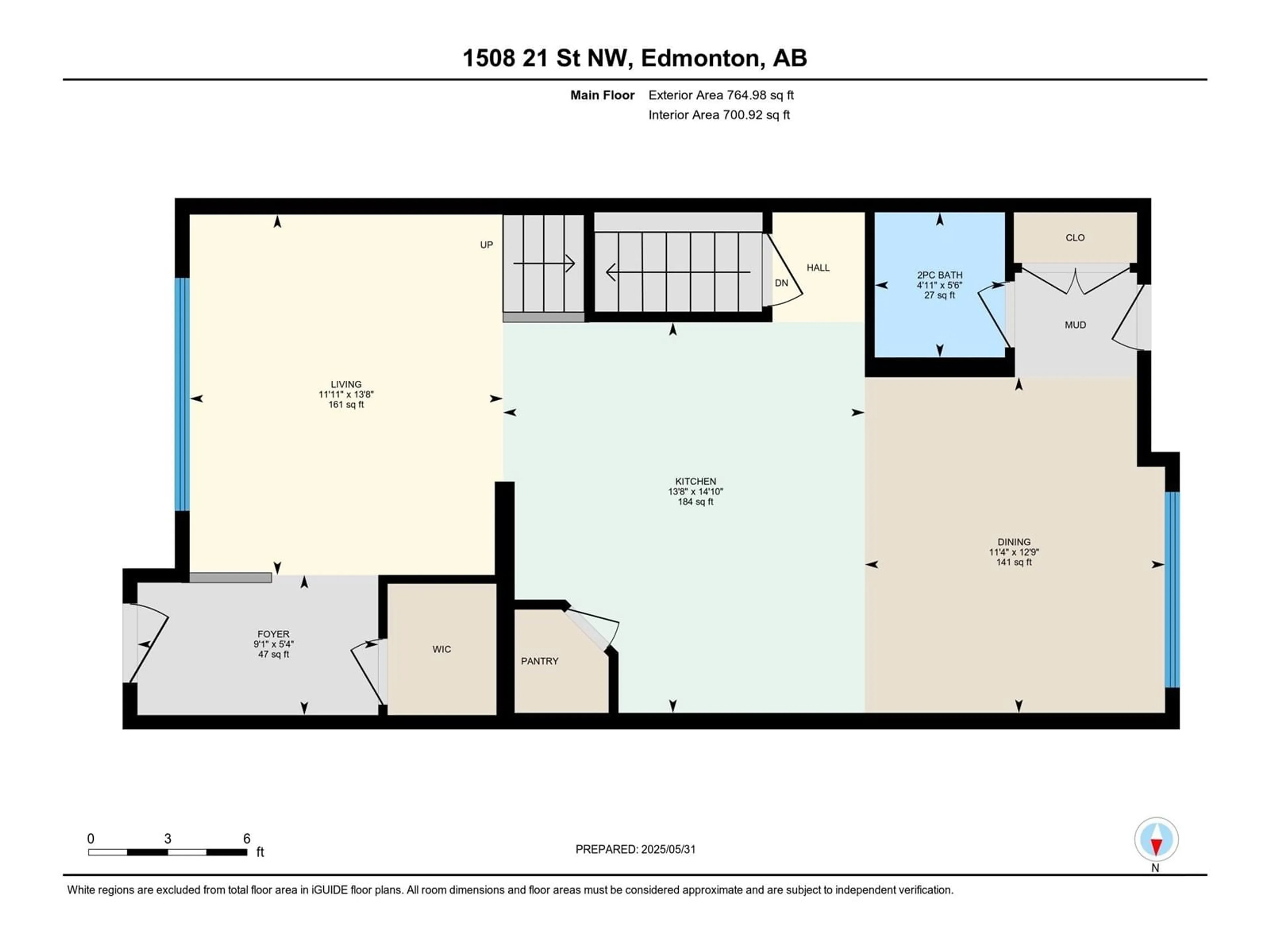Floor plan for NW - 1508 21 ST, Edmonton Alberta T6T1B2