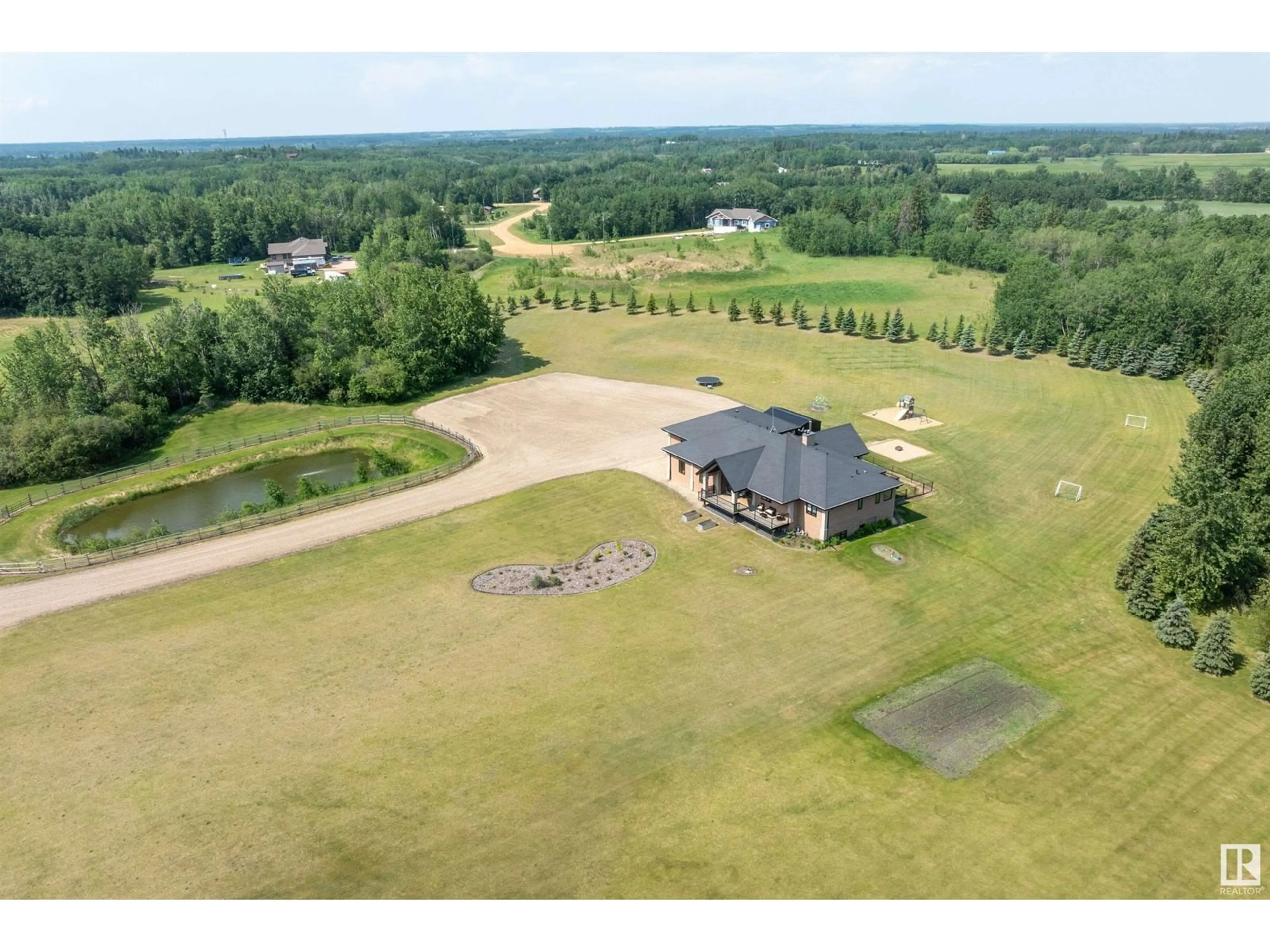A pic from outside/outdoor area/front of a property/back of a property/a pic from drone, water/lake/river/ocean view for 241016 - 11 TWP ROAD 474, Rural Wetaskiwin County Alberta T0C1Z0