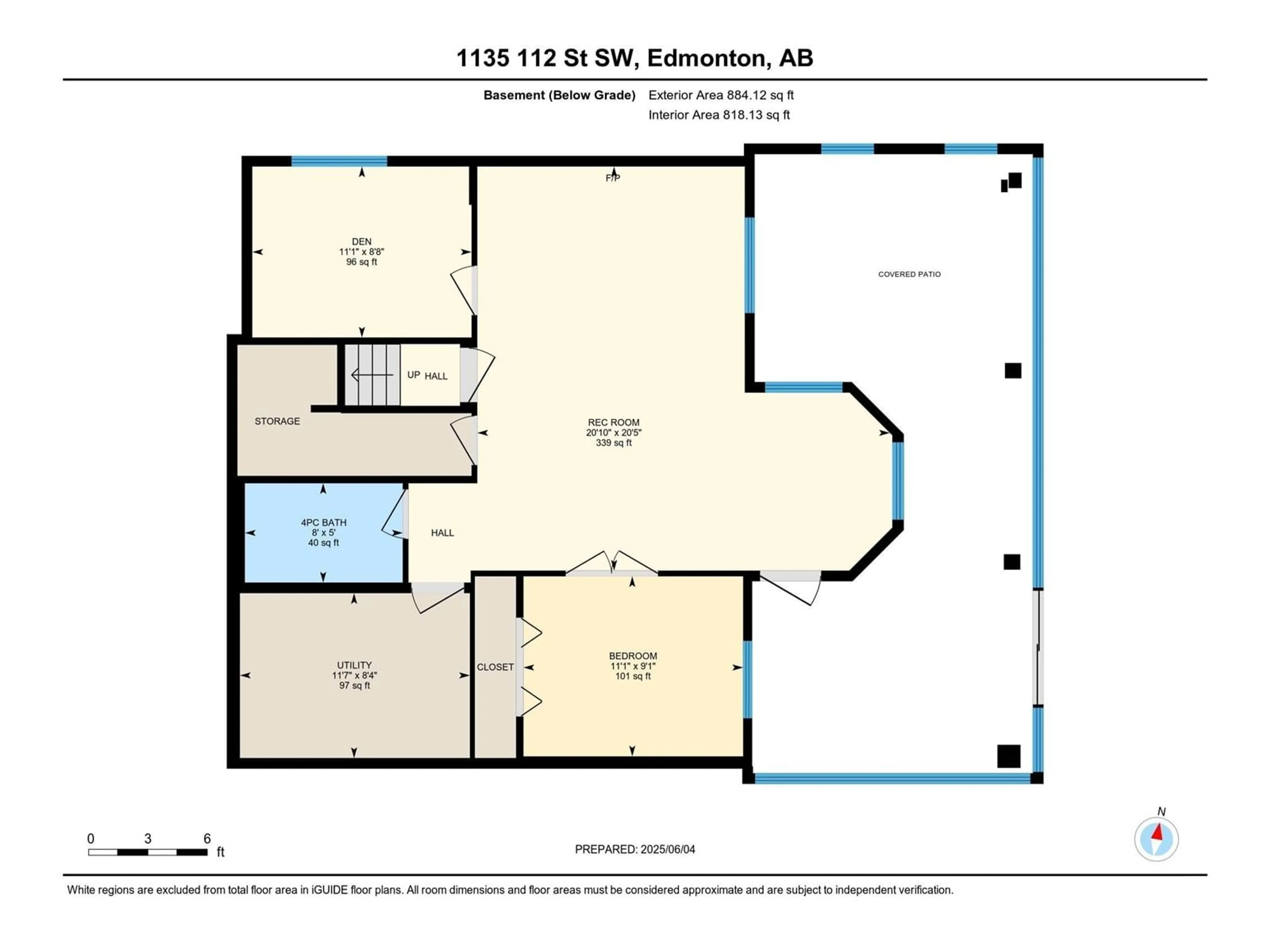 Floor plan for 1135 112 ST, Edmonton Alberta T6W1V1