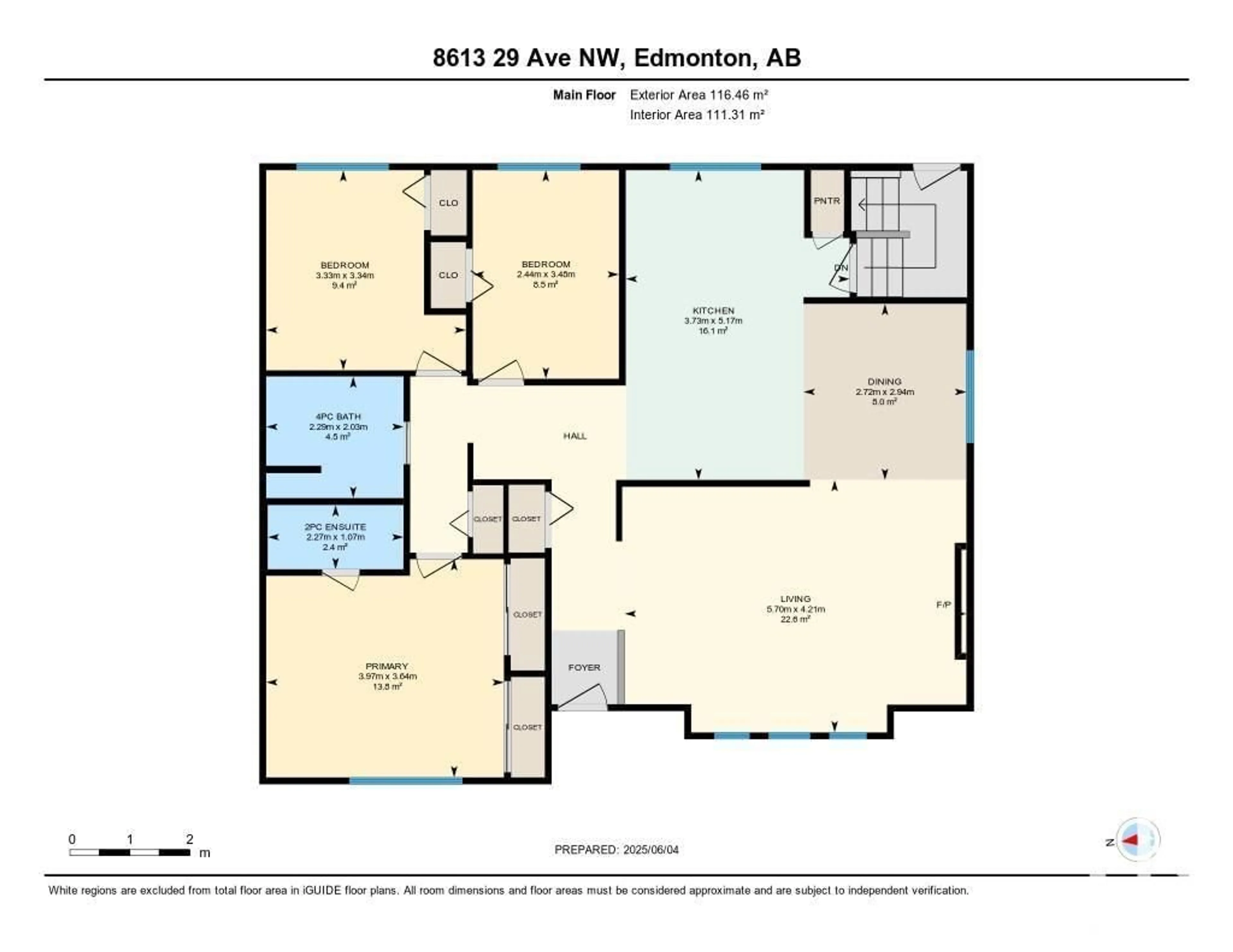 Floor plan for NW - 8613 29 AV, Edmonton Alberta T6K2X5